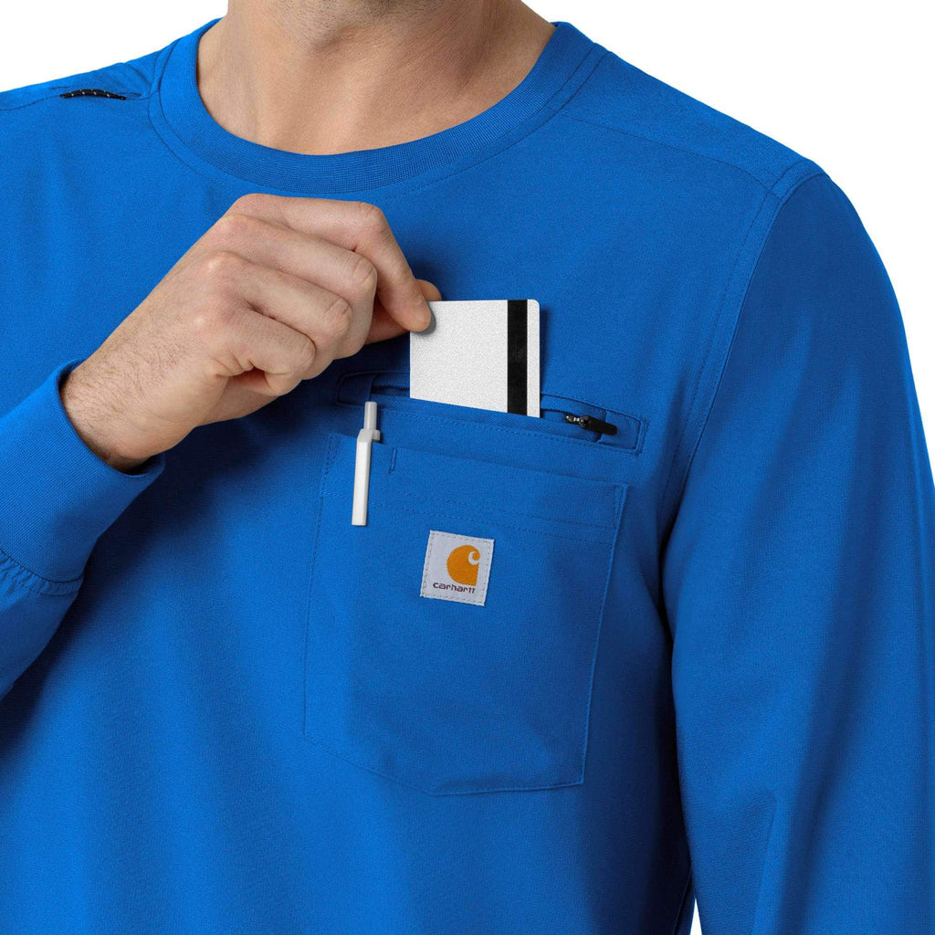 Force cross-flex crew neck long sleeve scrub top