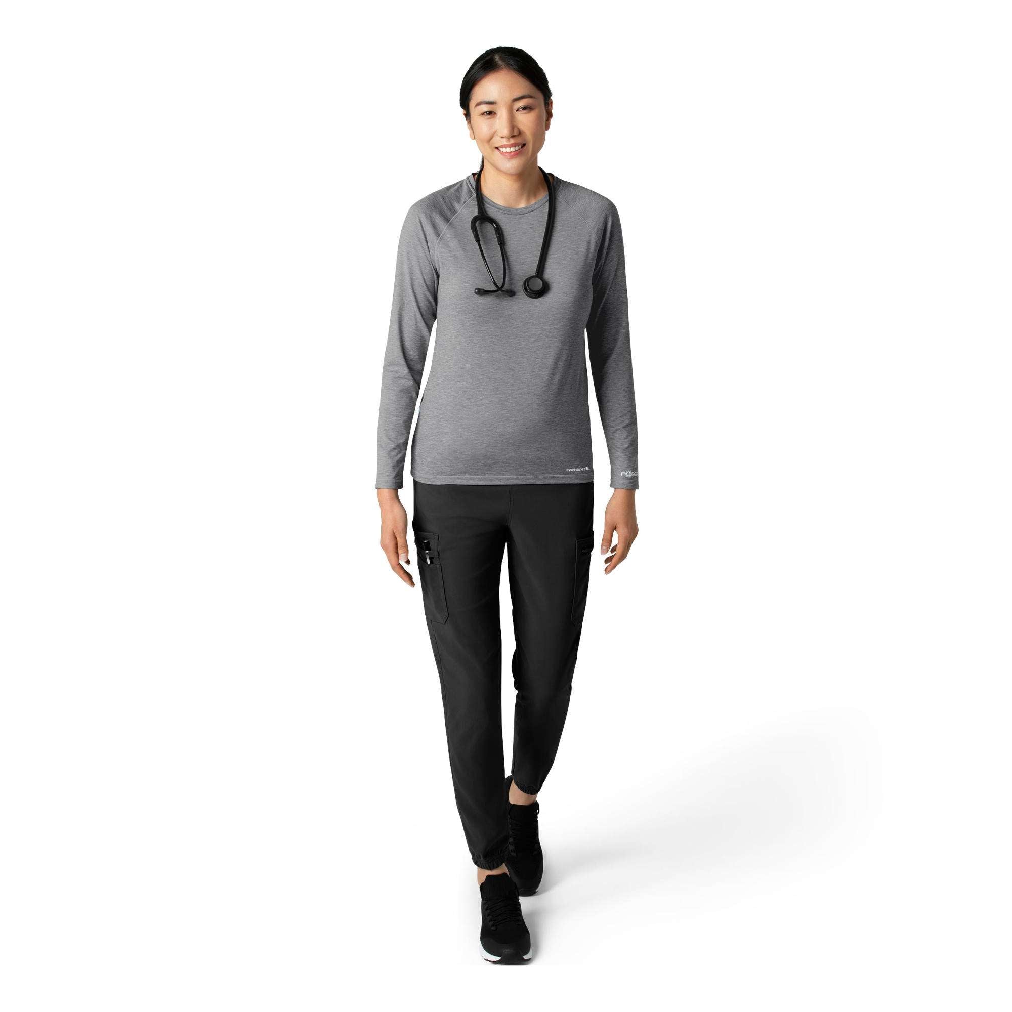 Women's force sub-scrubs heathered performance long sleeve tee