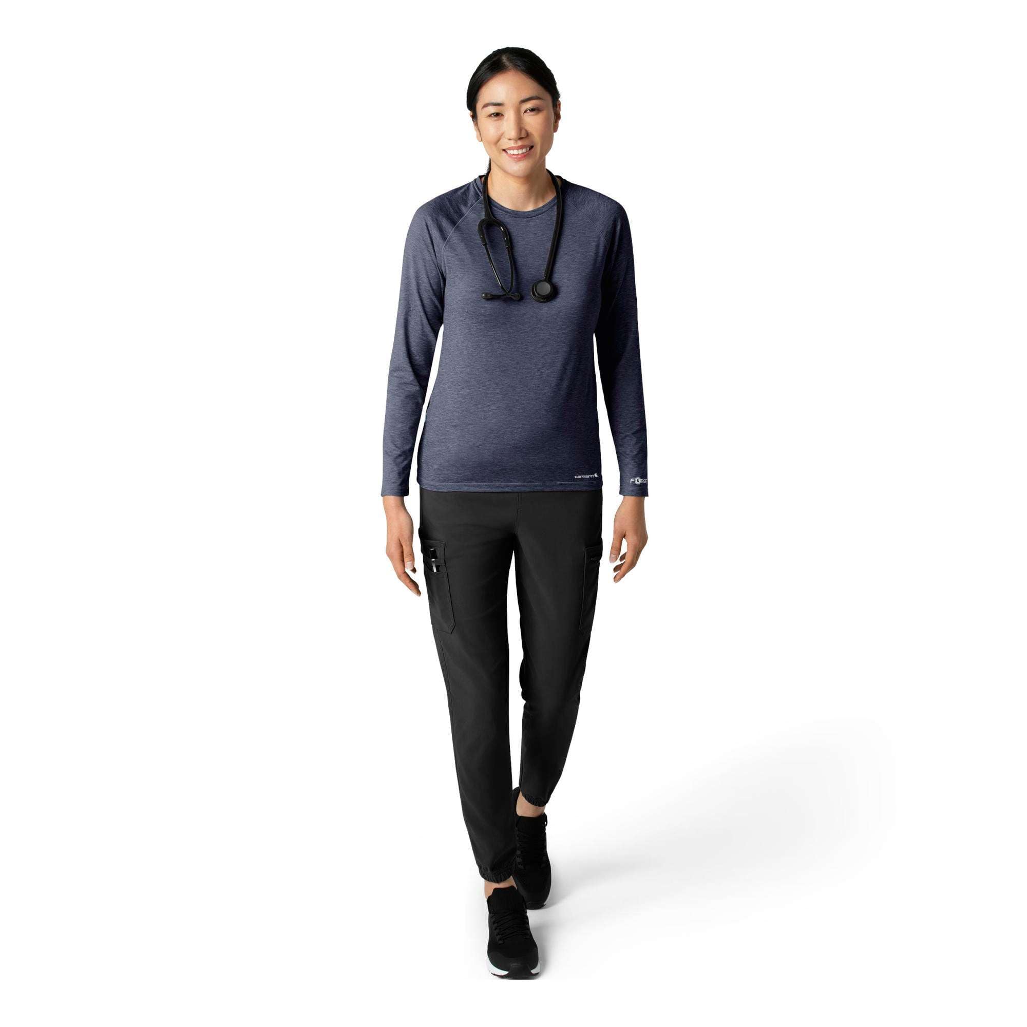 Women's force sub-scrubs heathered performance long sleeve tee
