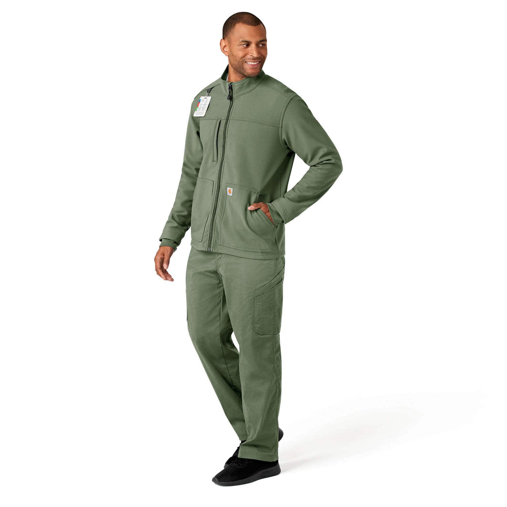 Rugged flex® peak bonded fleece scrub jacket