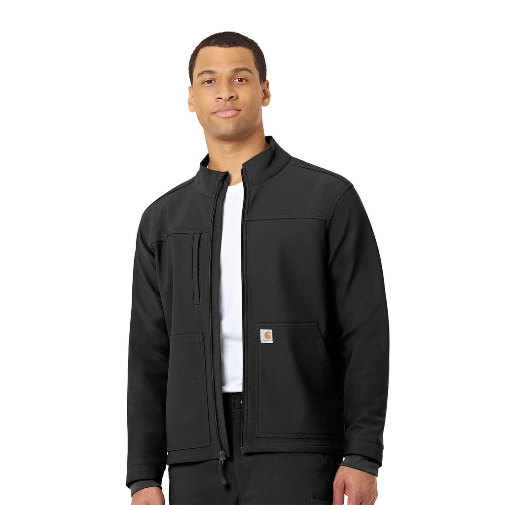 Rugged flex® peak bonded fleece scrub jacket
