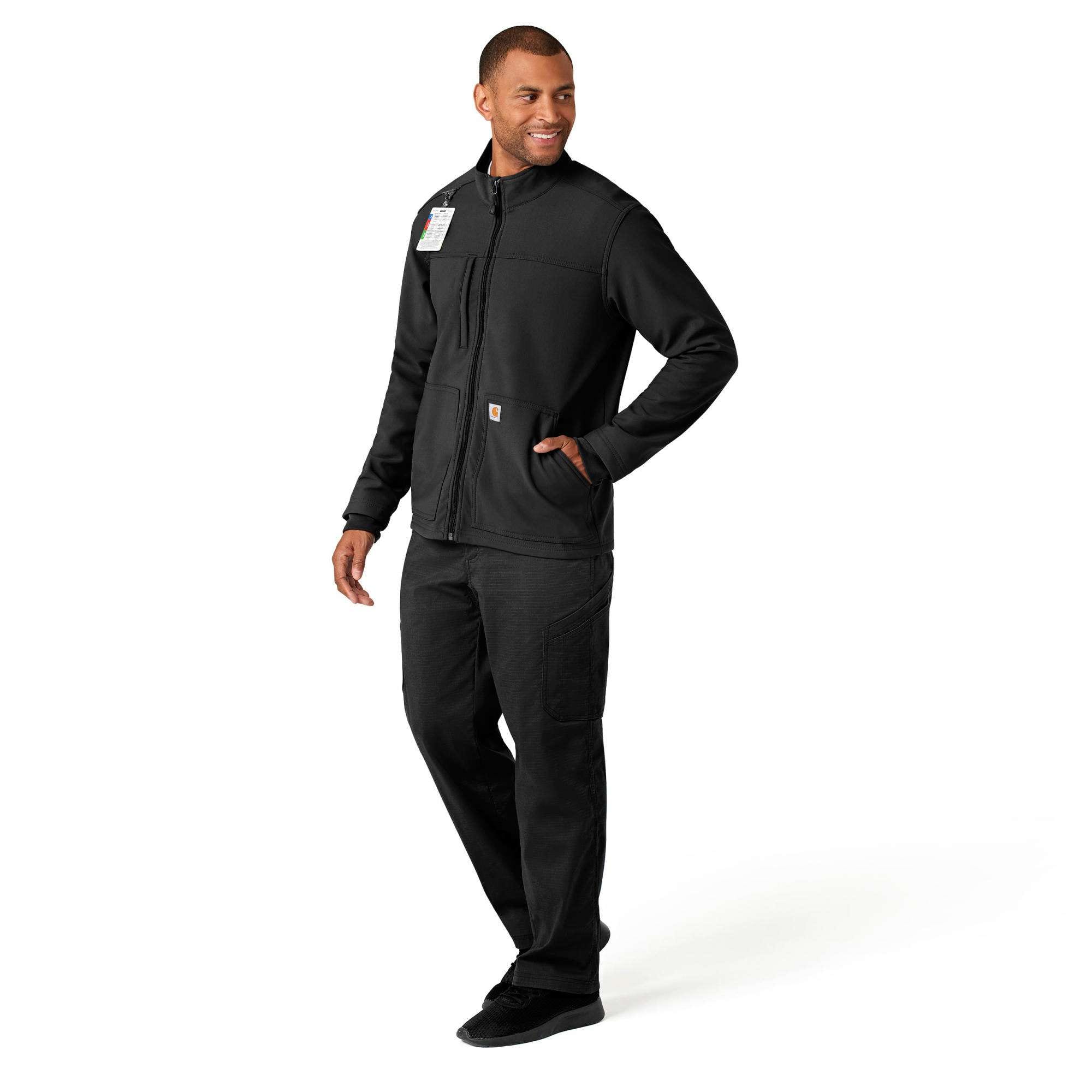 Rugged flex® peak bonded fleece scrub jacket