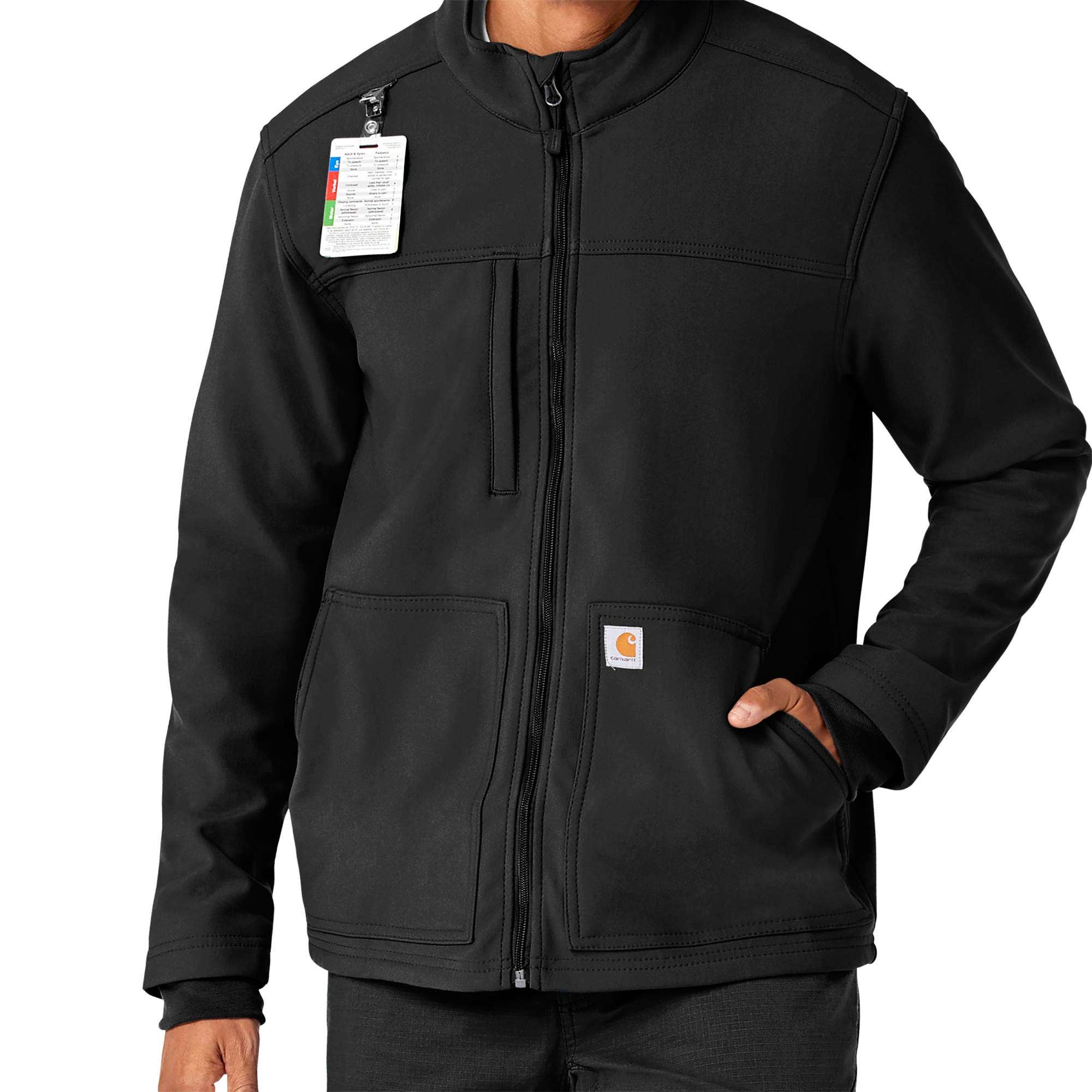 Rugged flex® peak bonded fleece scrub jacket