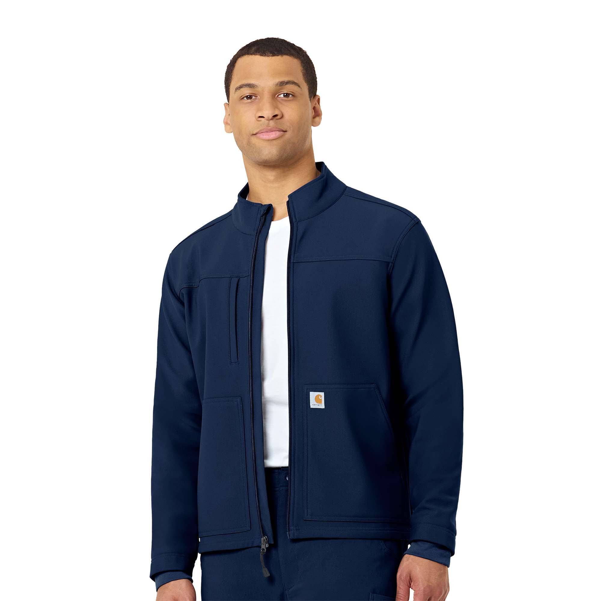 Rugged flex® peak bonded fleece scrub jacket
