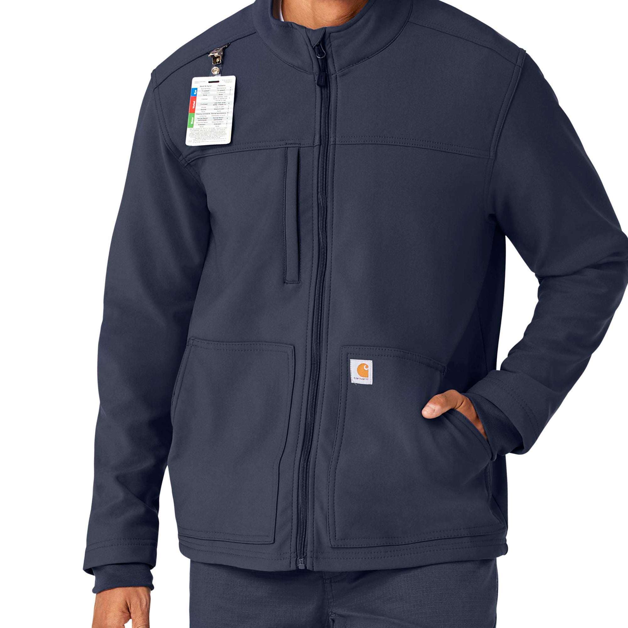 Rugged flex® peak bonded fleece scrub jacket
