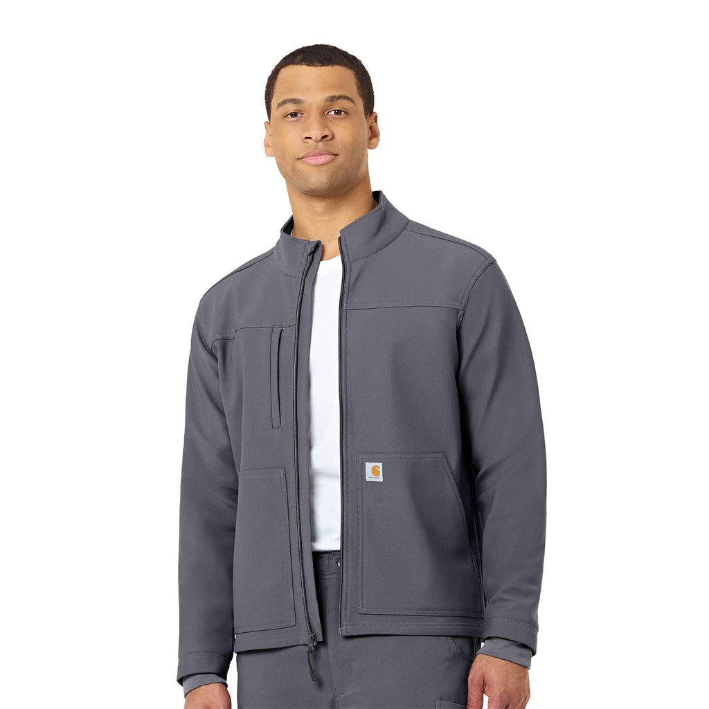 Rugged flex® peak bonded fleece scrub jacket