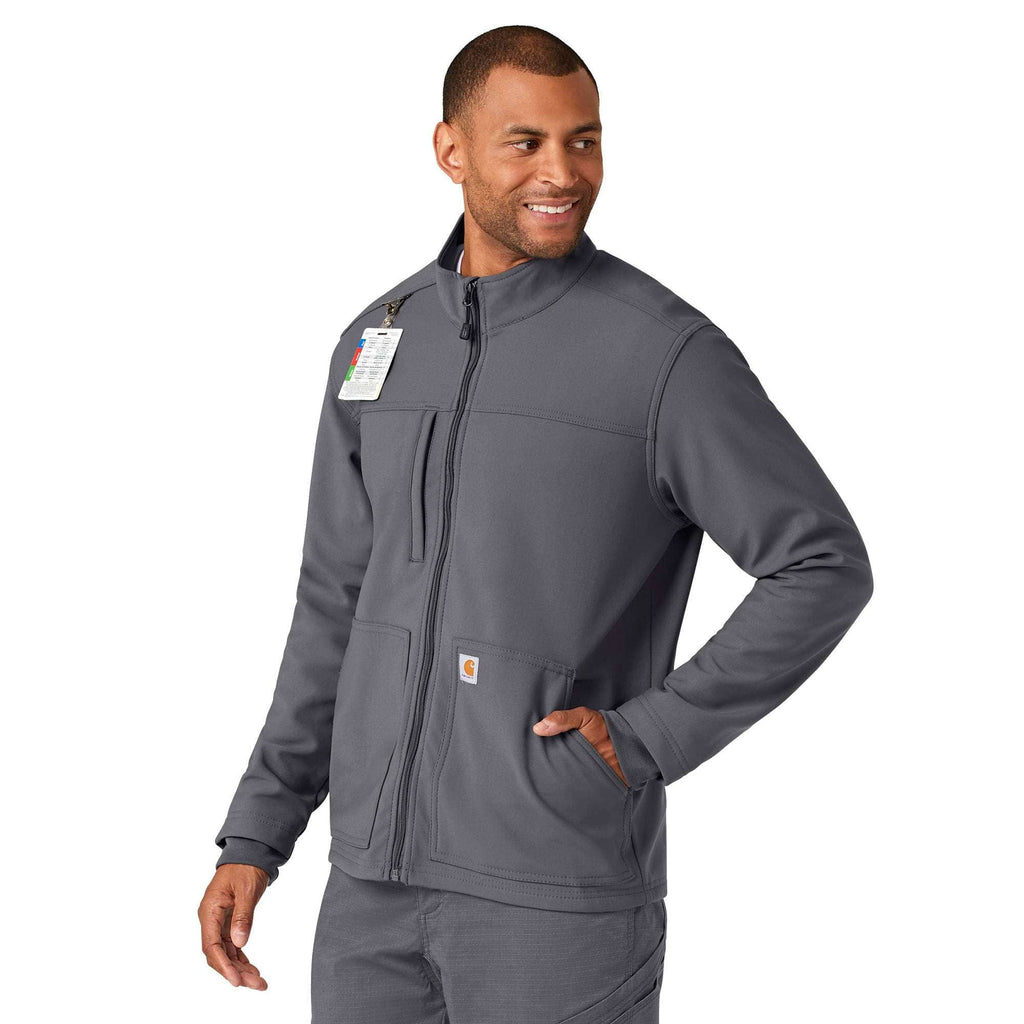Rugged flex® peak bonded fleece scrub jacket