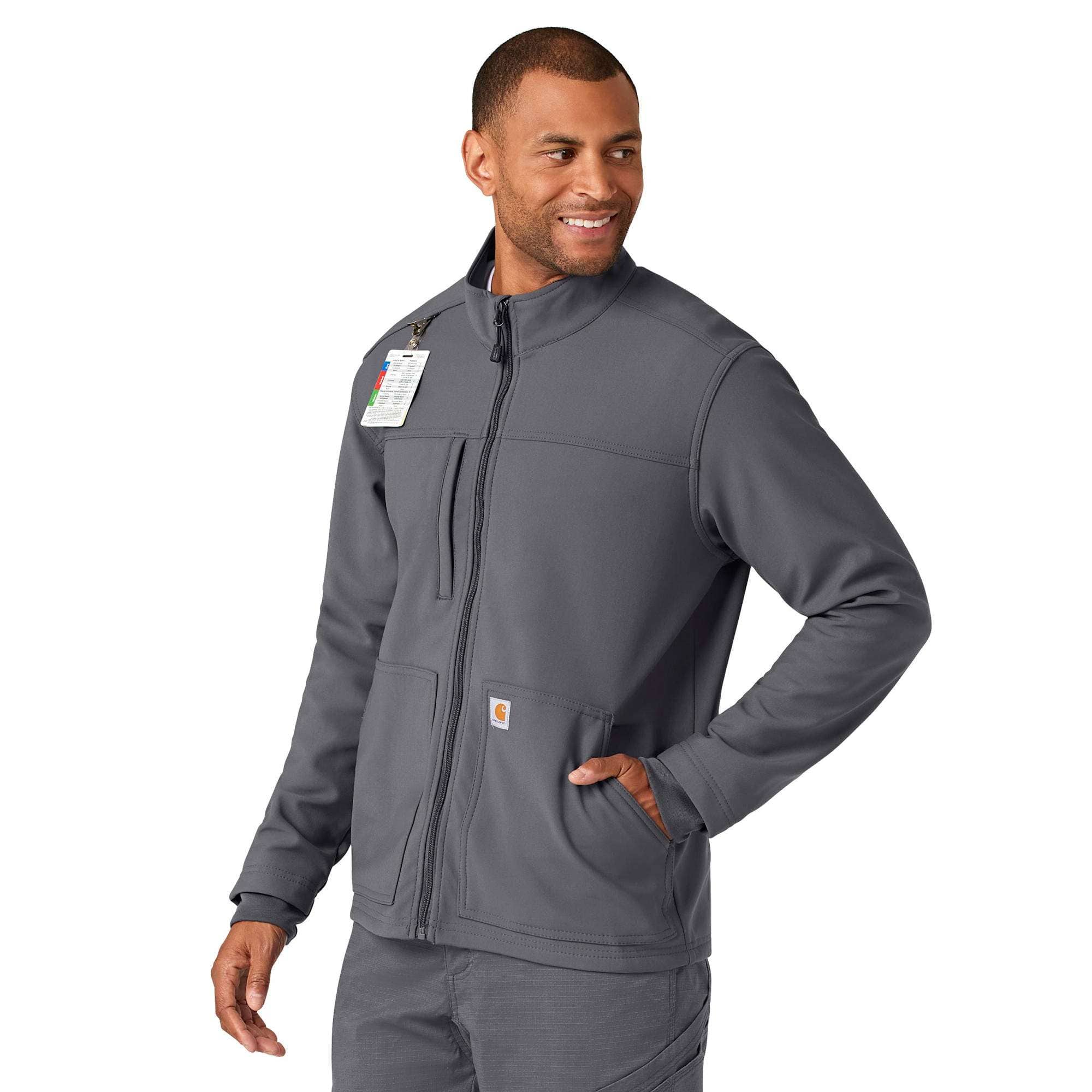 Rugged flex® peak bonded fleece scrub jacket