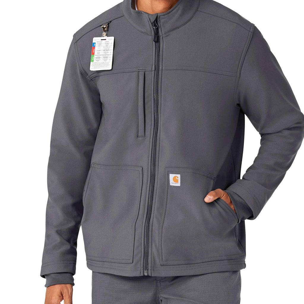 Rugged flex® peak bonded fleece scrub jacket