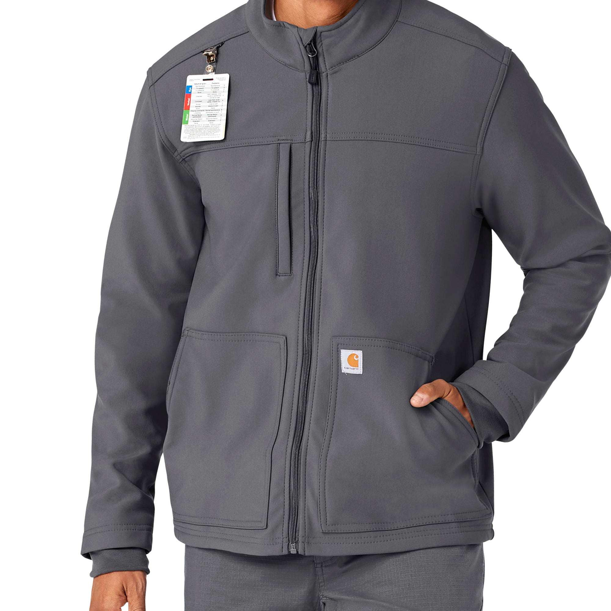 Rugged flex® peak bonded fleece scrub jacket