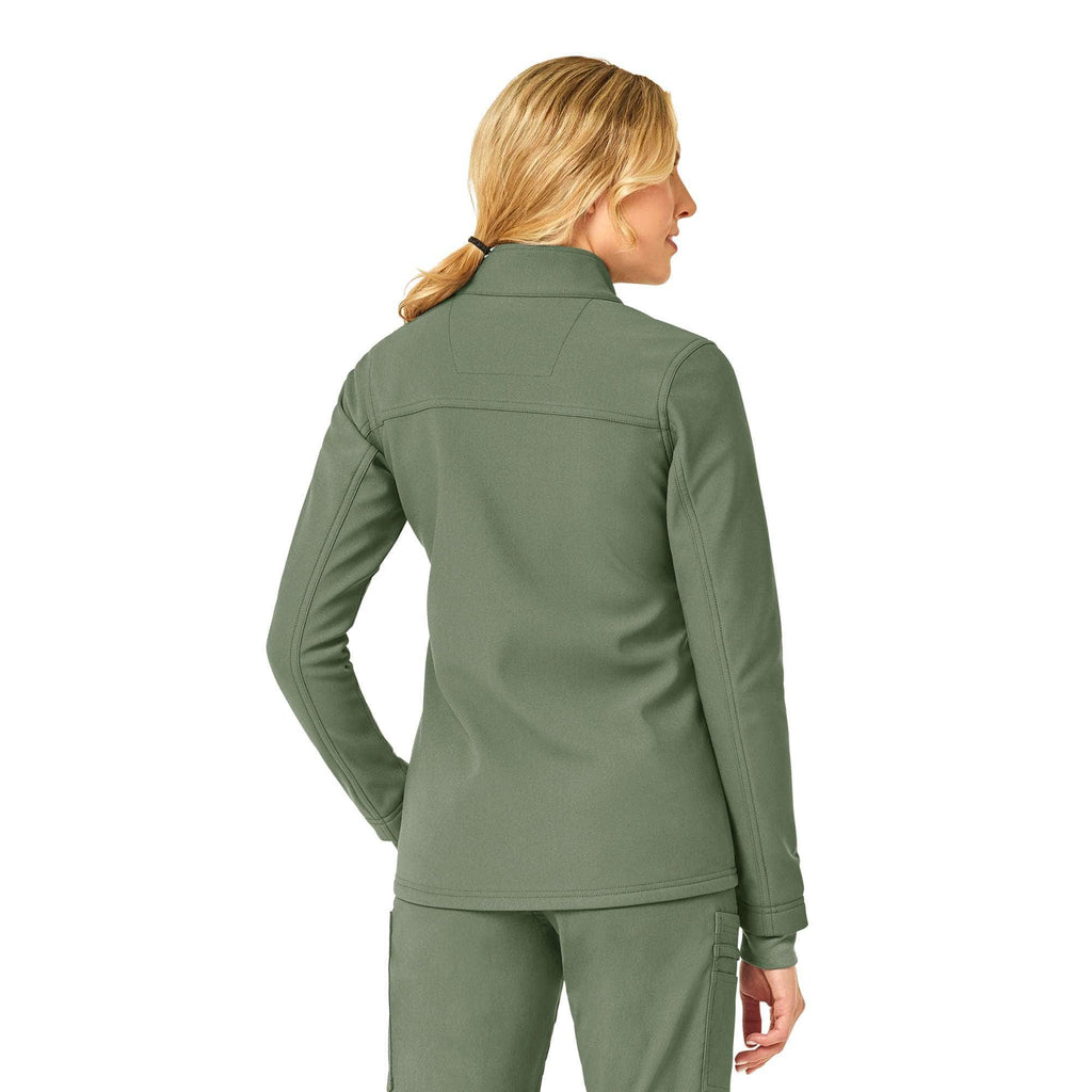 Women's rugged flex® peak bonded fleece scrub jacket
