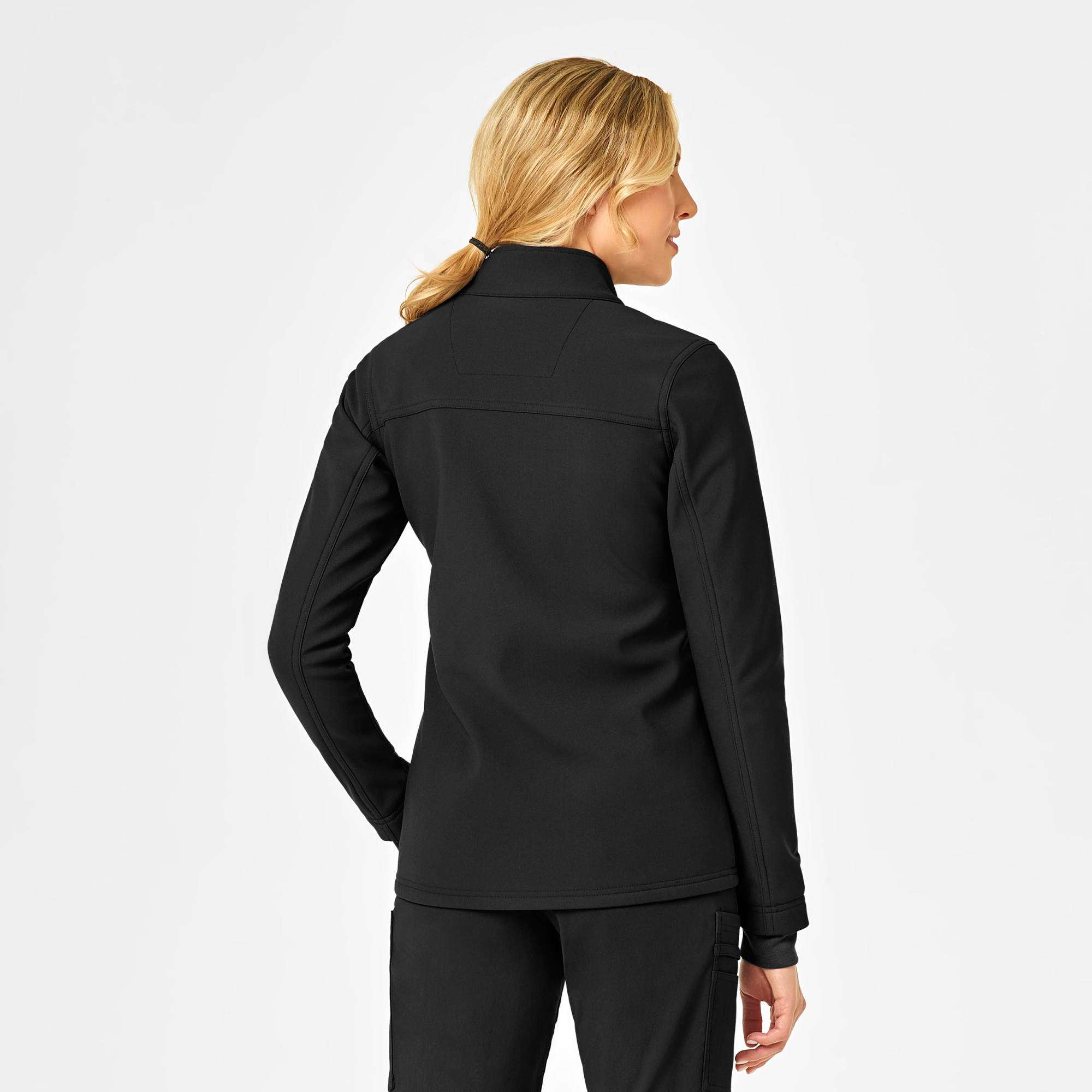 Women's rugged flex® peak bonded fleece scrub jacket