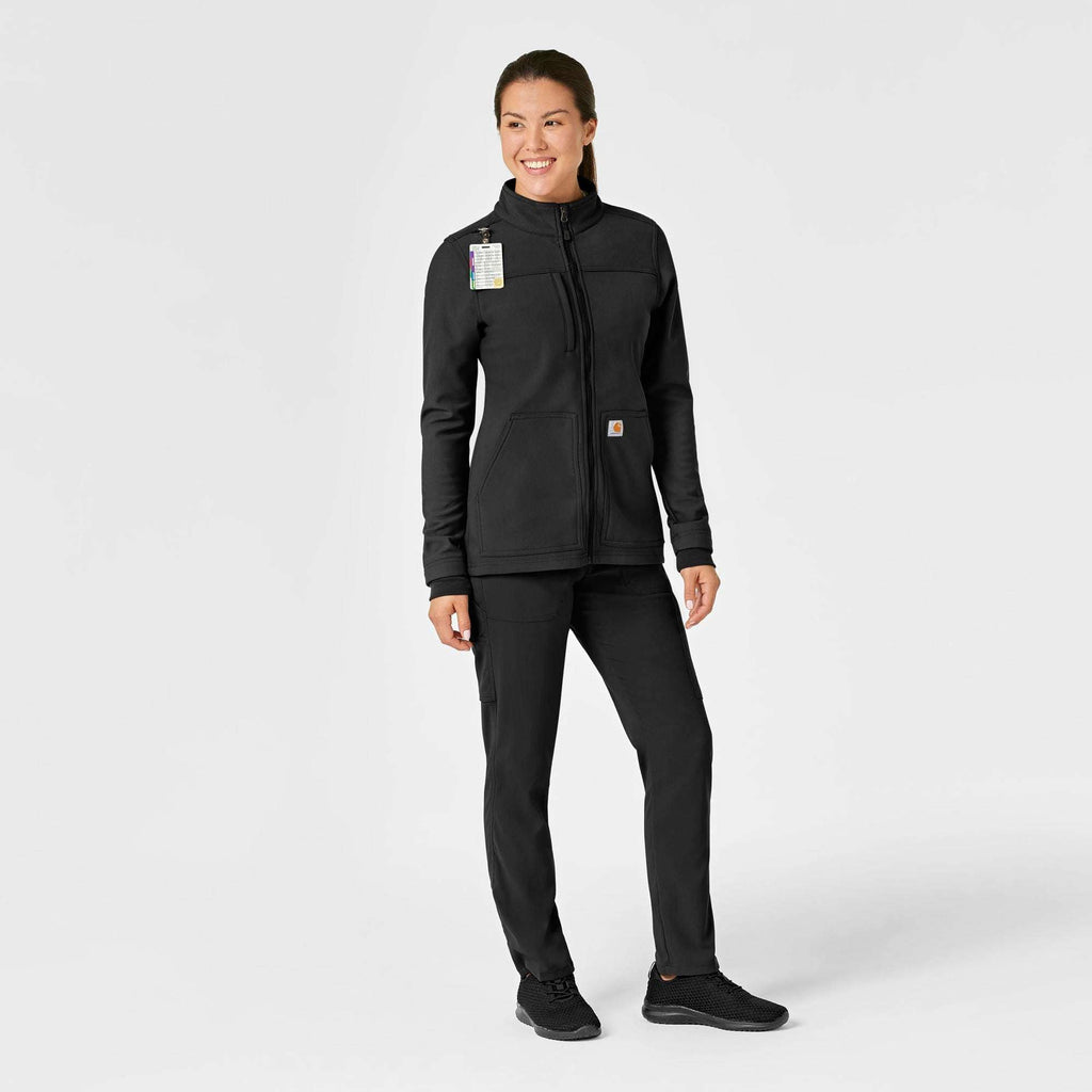 Women's rugged flex® peak bonded fleece scrub jacket