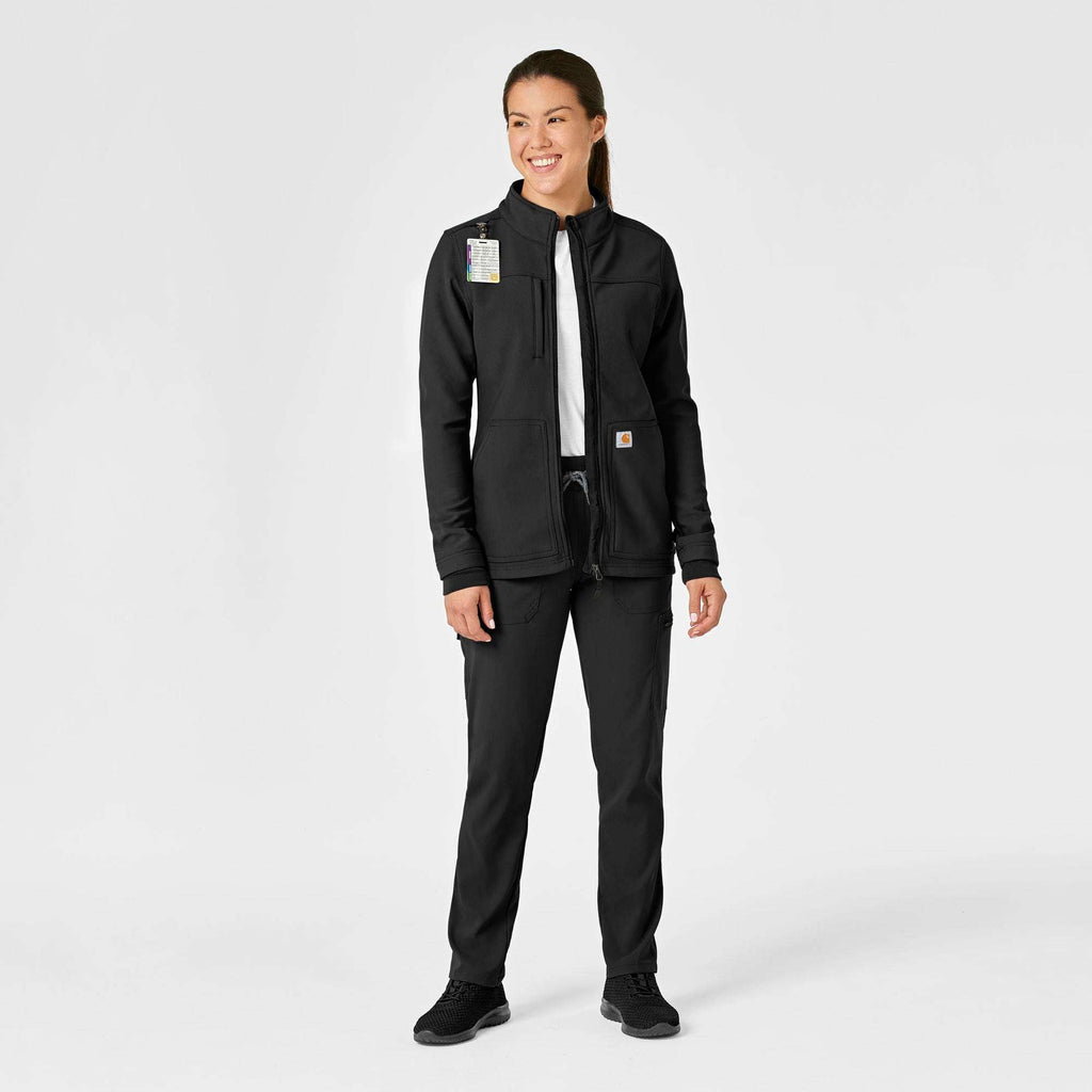 Women's rugged flex® peak bonded fleece scrub jacket