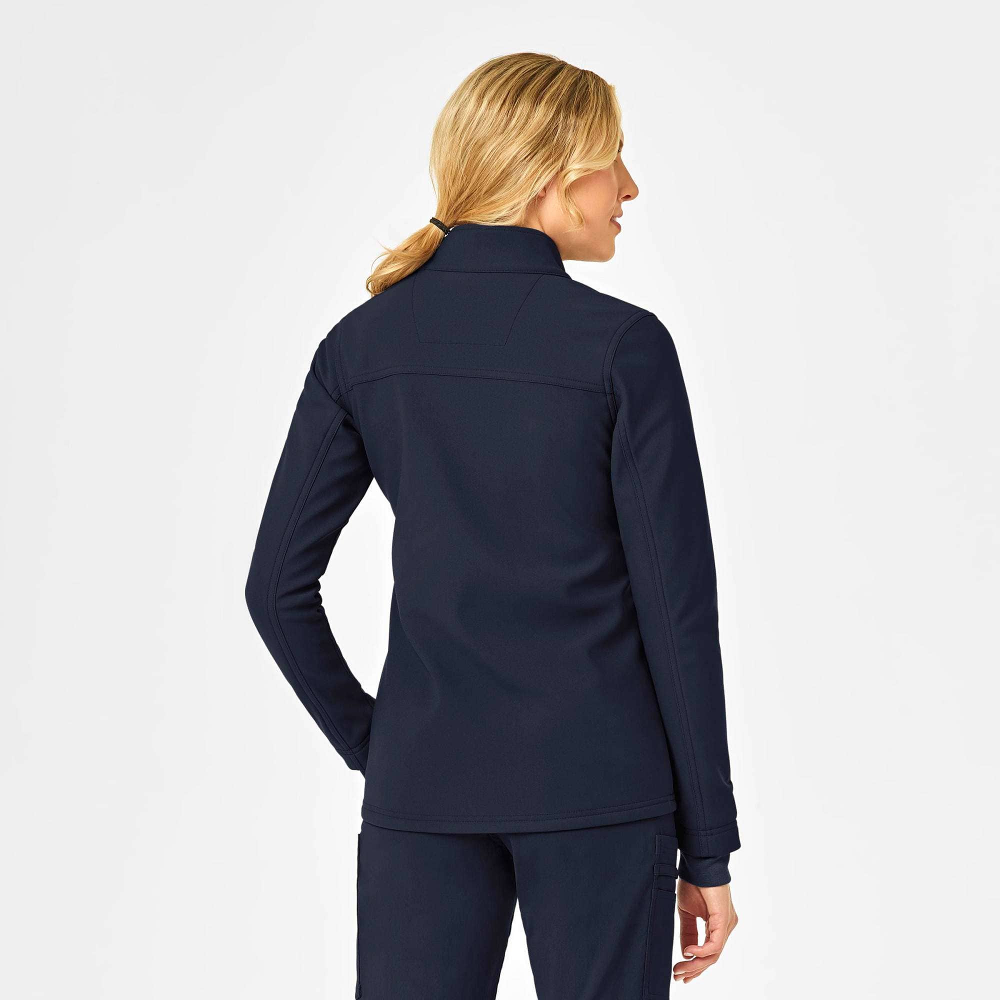 Women's rugged flex® peak bonded fleece scrub jacket
