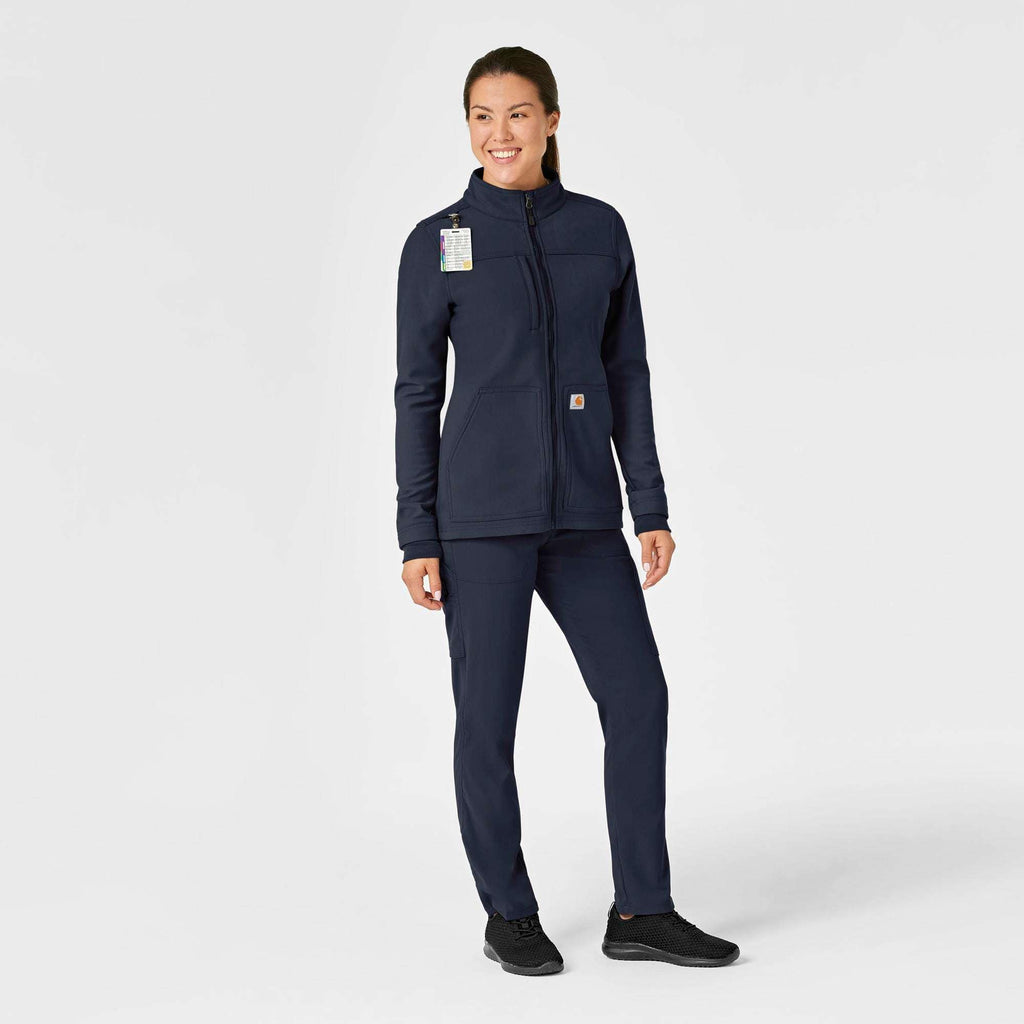 Women's rugged flex® peak bonded fleece scrub jacket
