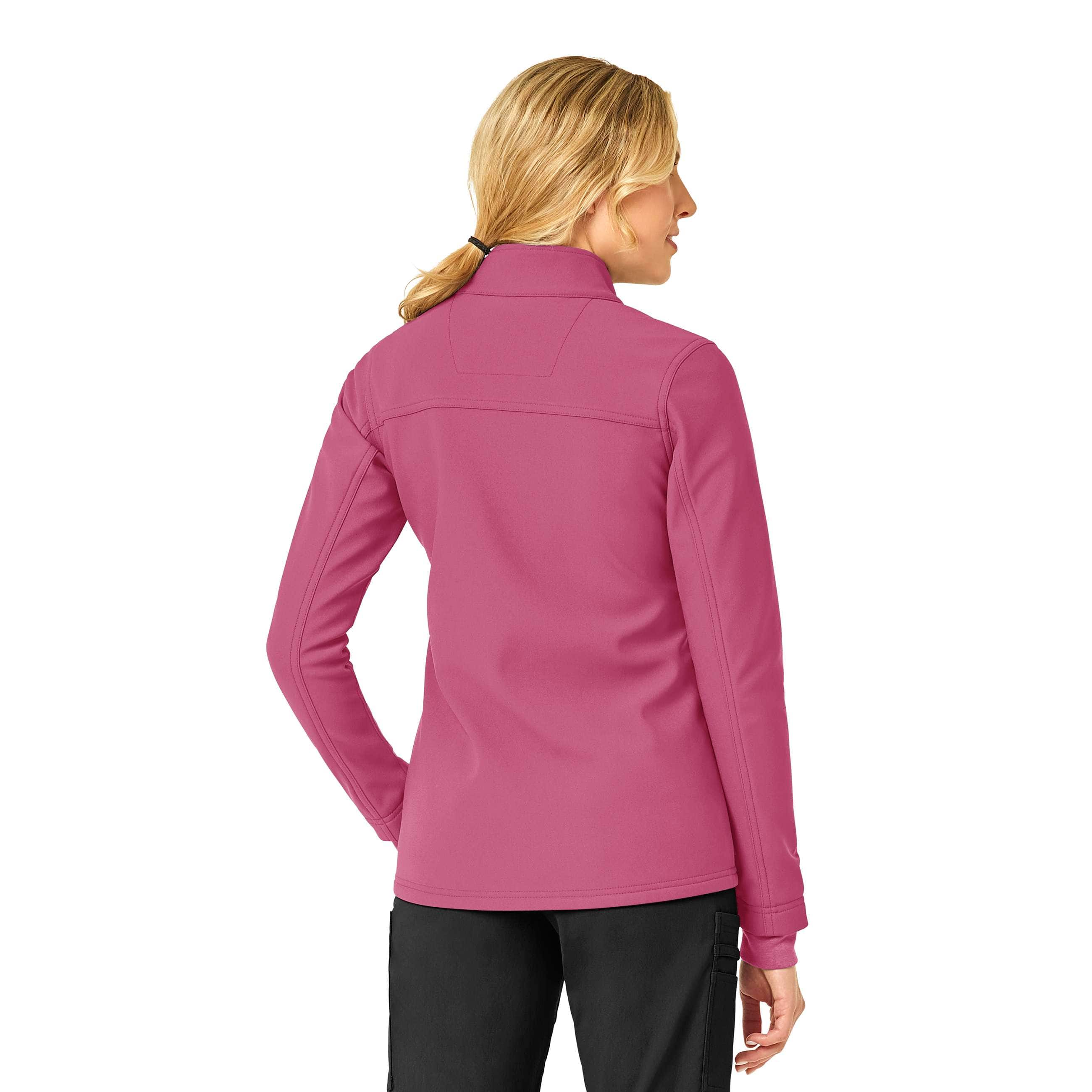 Women's rugged flex® peak bonded fleece scrub jacket