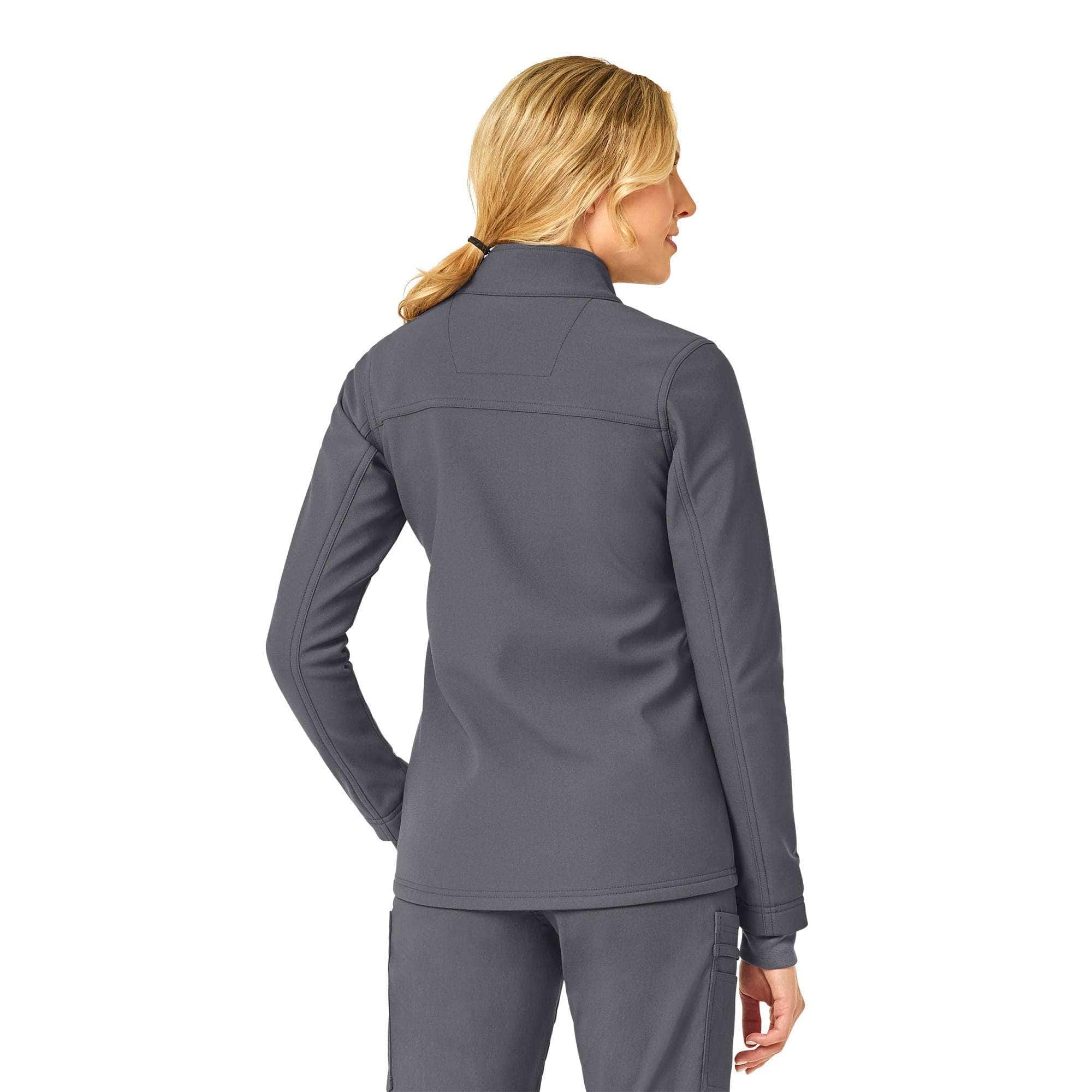 Women's rugged flex® peak bonded fleece scrub jacket