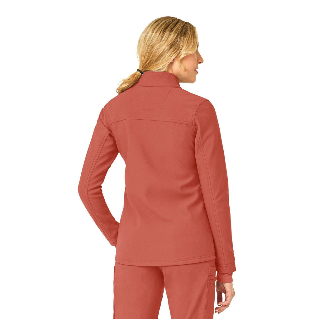 Women's rugged flex® peak bonded fleece scrub jacket