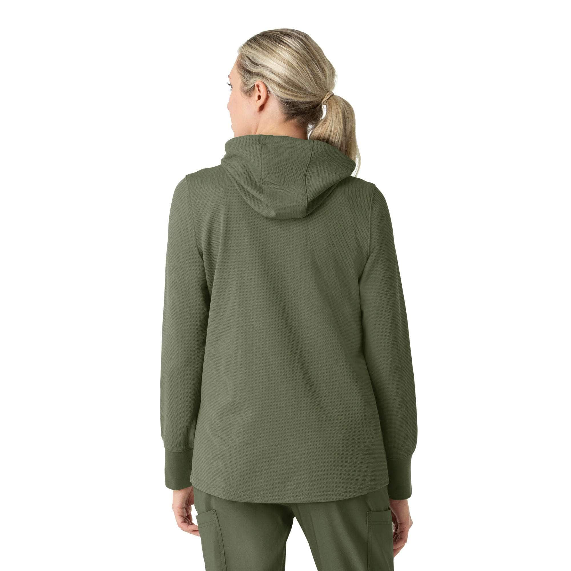Women's full zip waffle scrub hoodie
