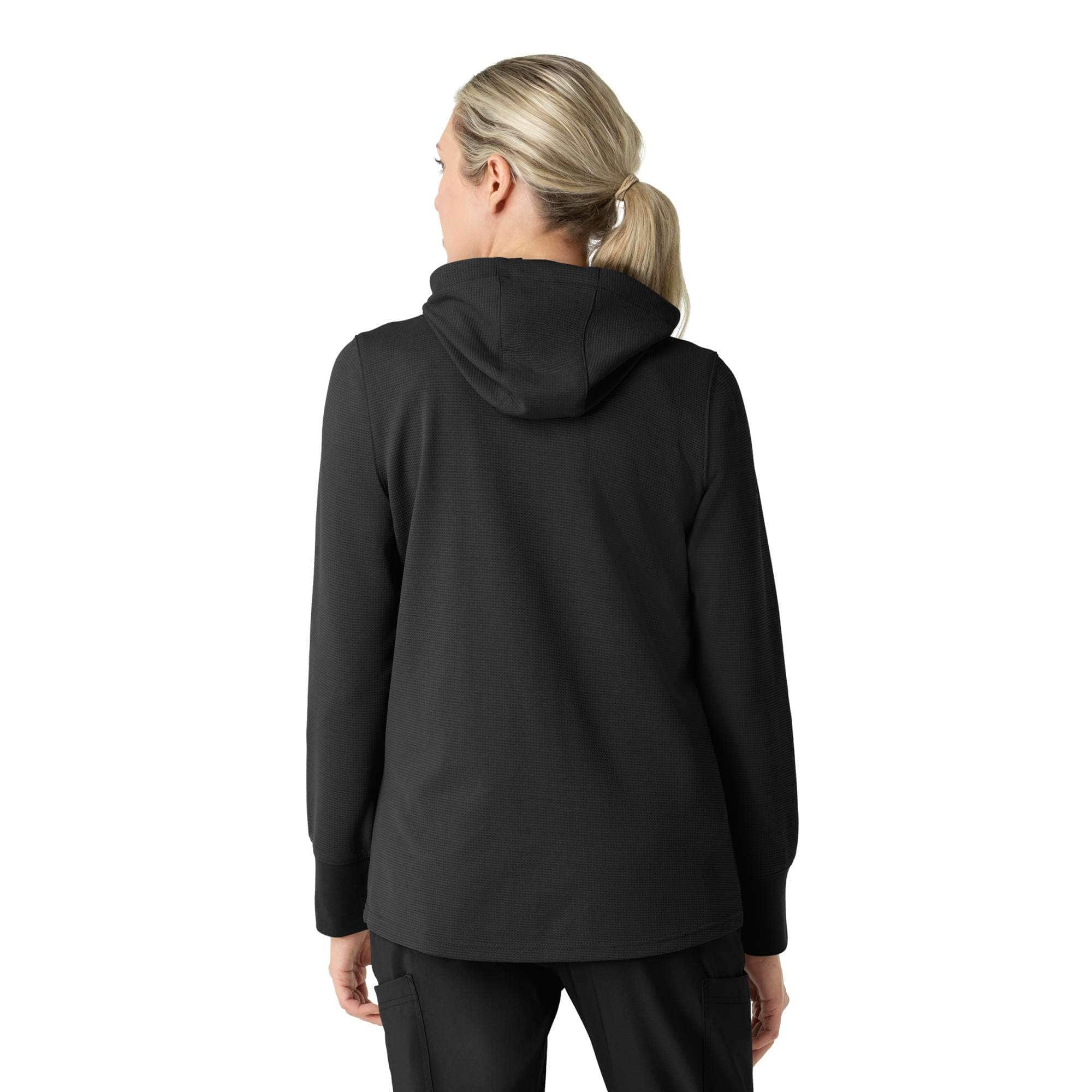 Women's full zip waffle scrub hoodie