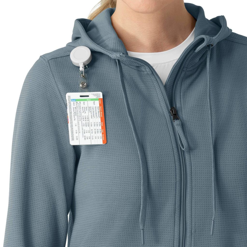 Women's full zip waffle scrub hoodie