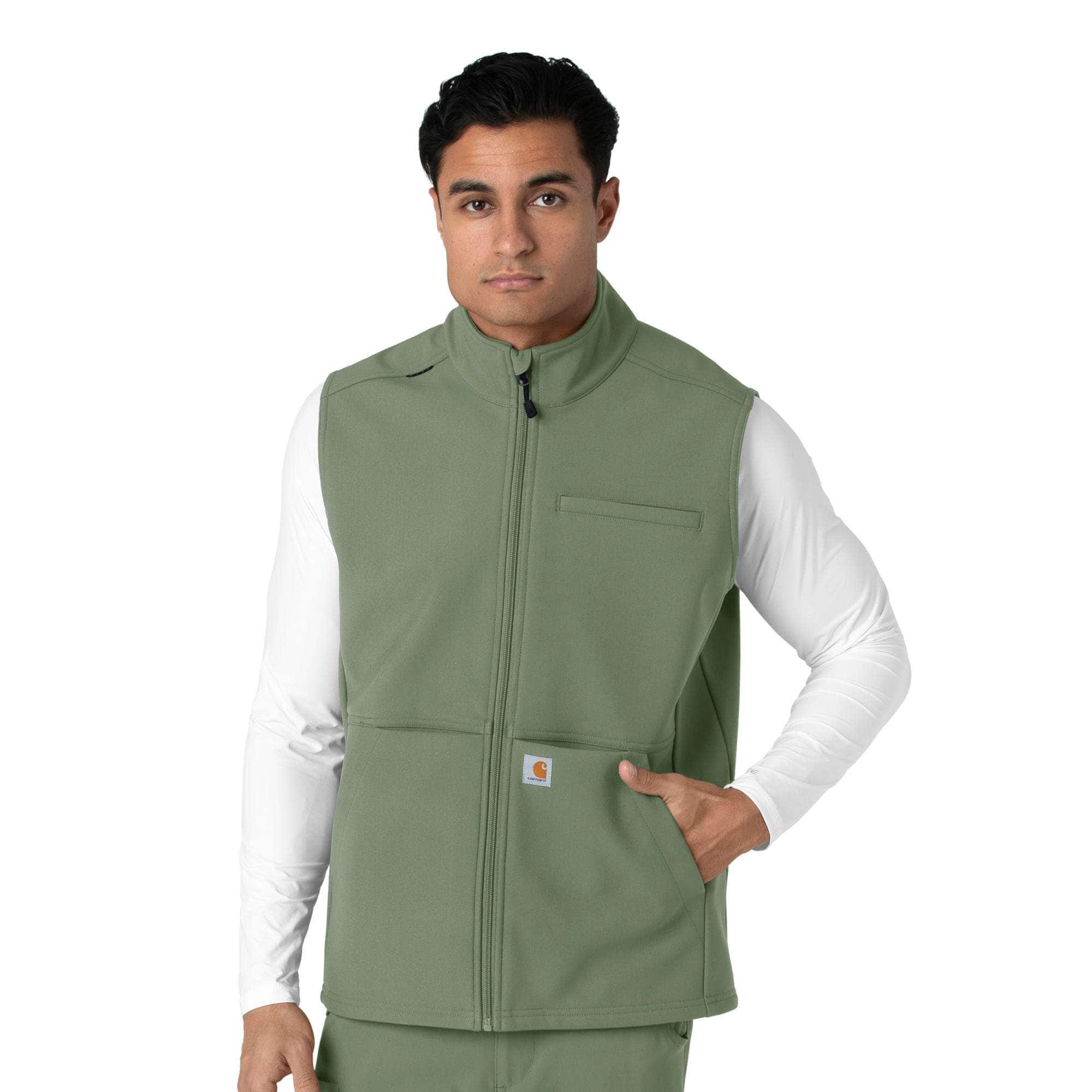 Rugged flex® men's bonded fleece scrub vest