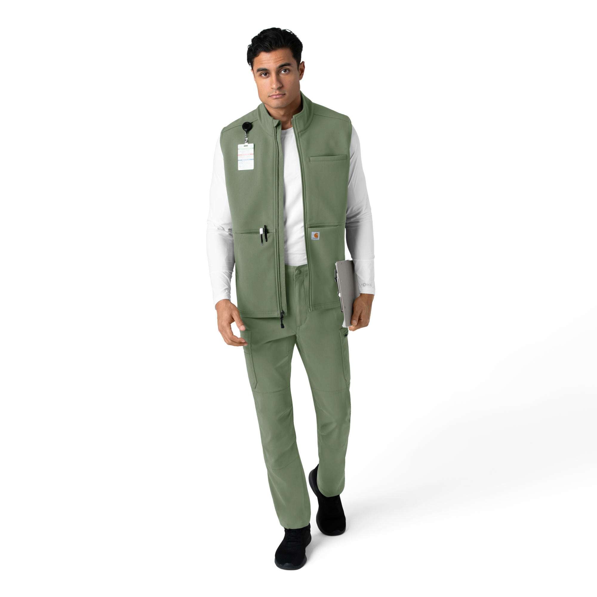 Rugged flex® men's bonded fleece scrub vest