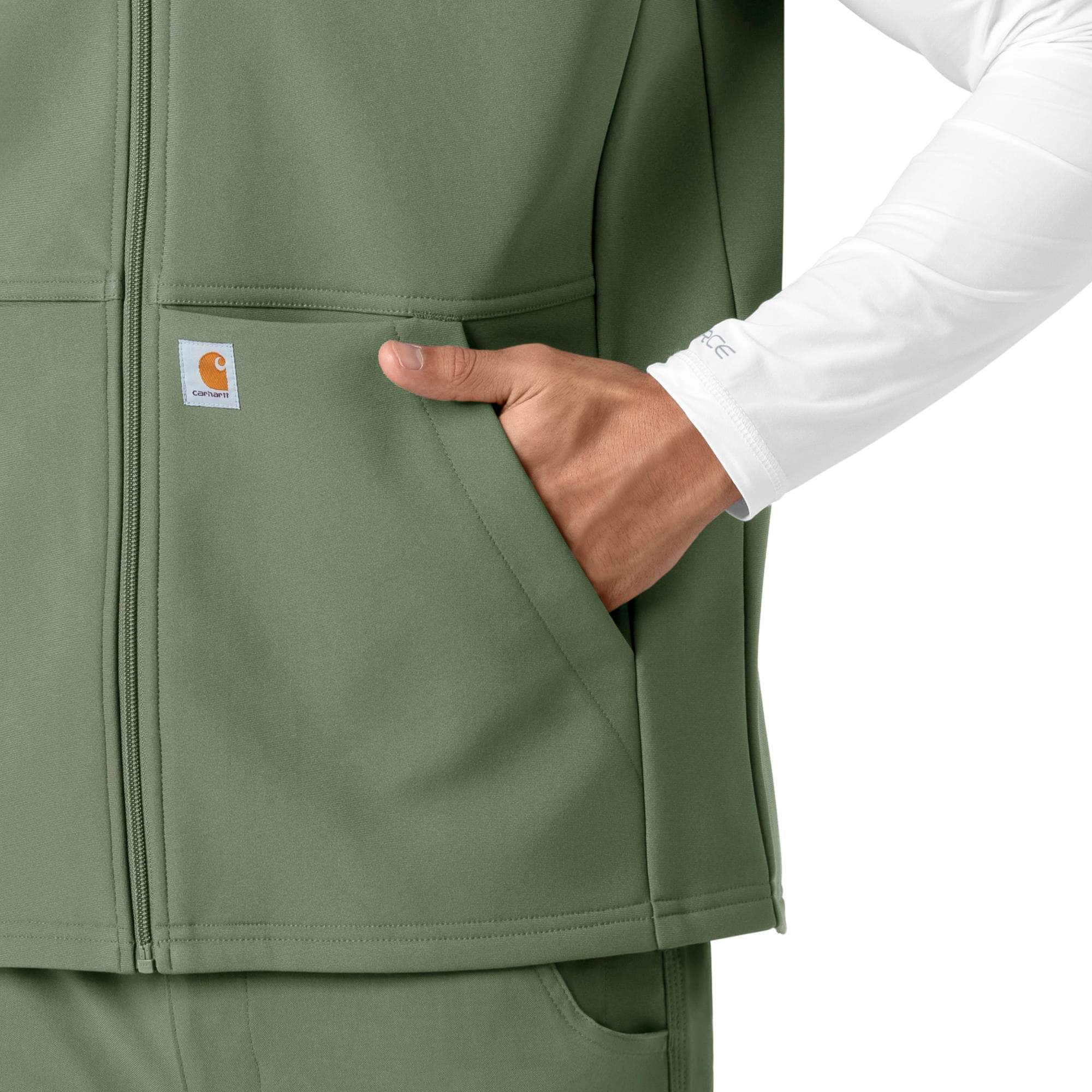 Rugged flex® men's bonded fleece scrub vest