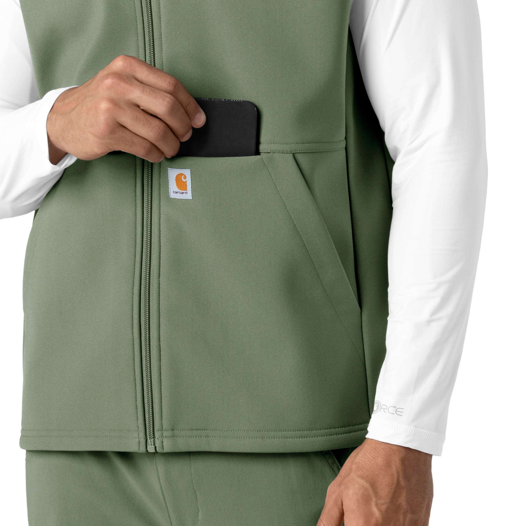 Rugged flex® men's bonded fleece scrub vest
