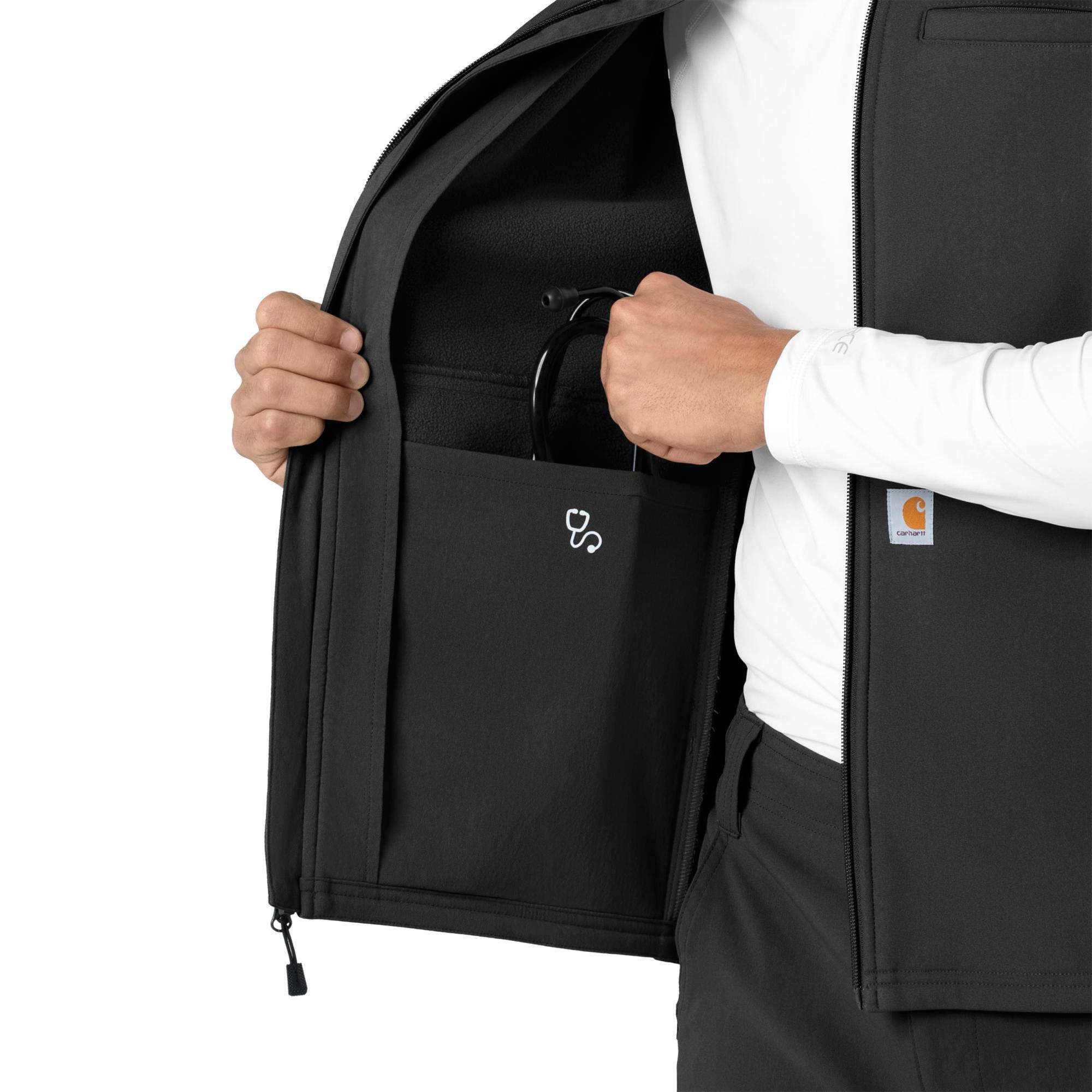 Rugged flex® men's bonded fleece scrub vest