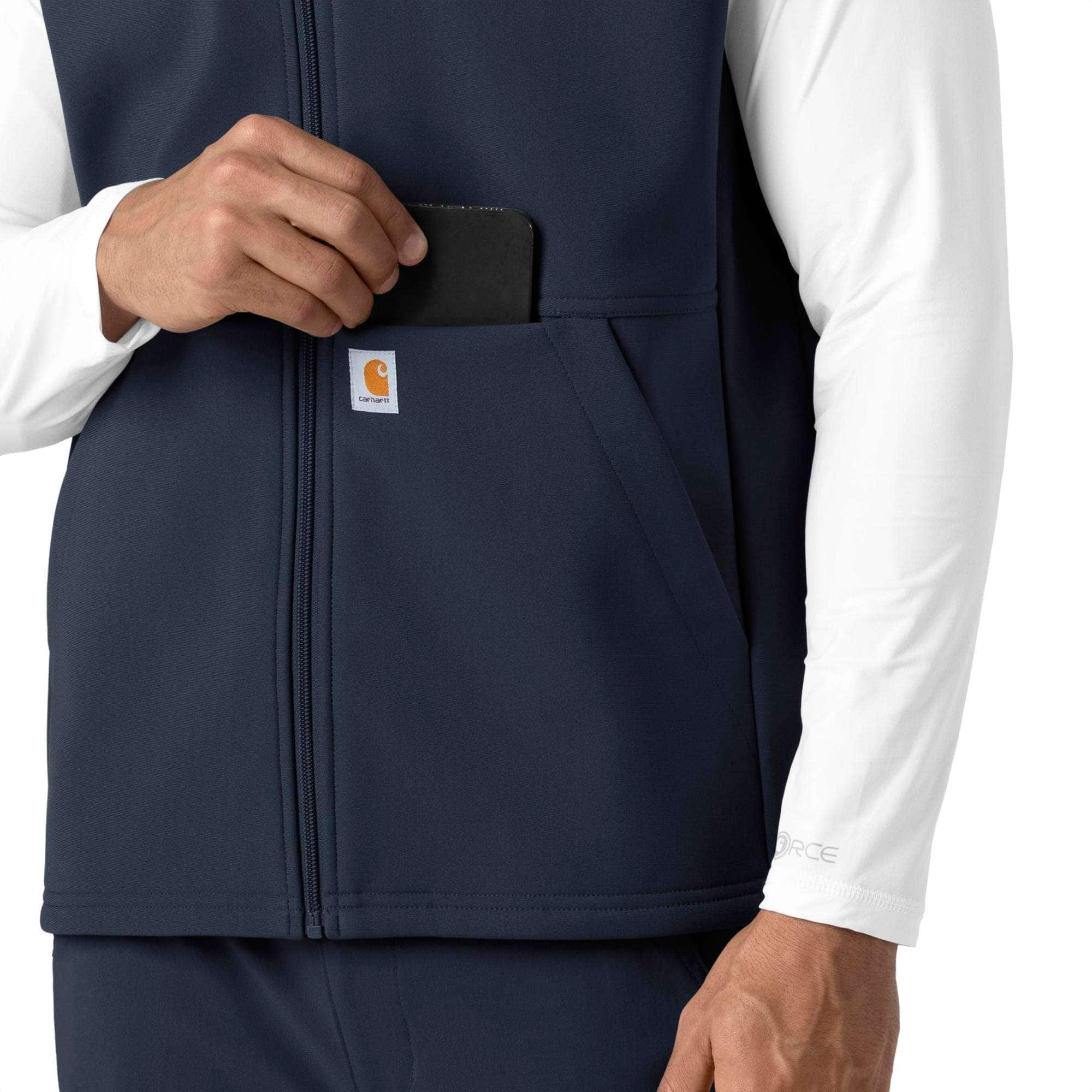 Rugged flex® men's bonded fleece scrub vest