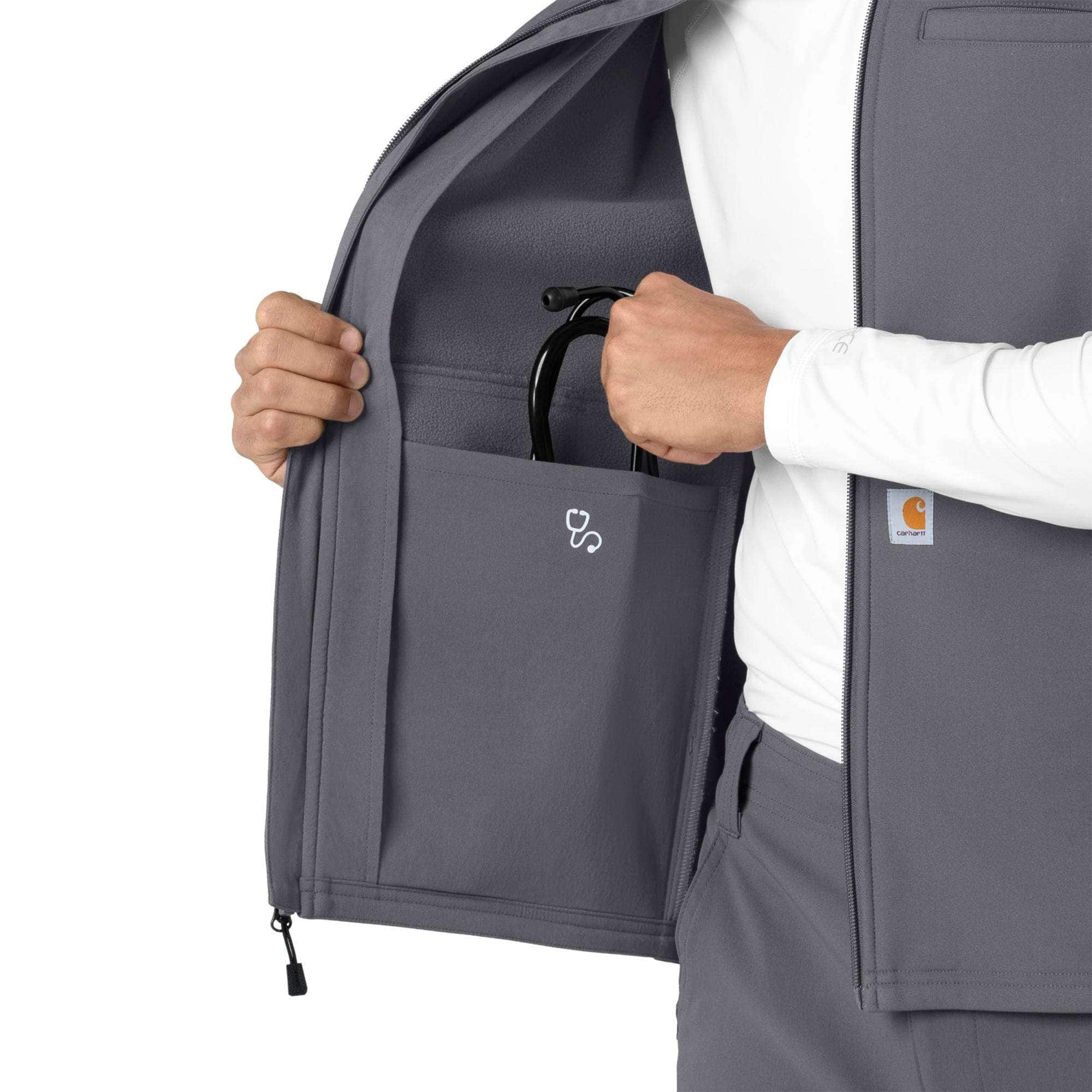 Rugged flex® men's bonded fleece scrub vest