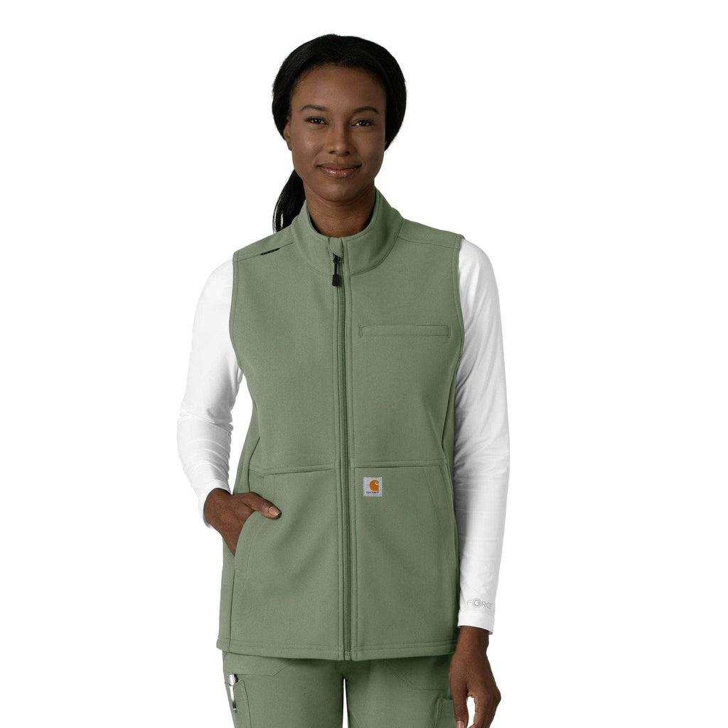 Women's rugged flex® bonded fleece scrub vest