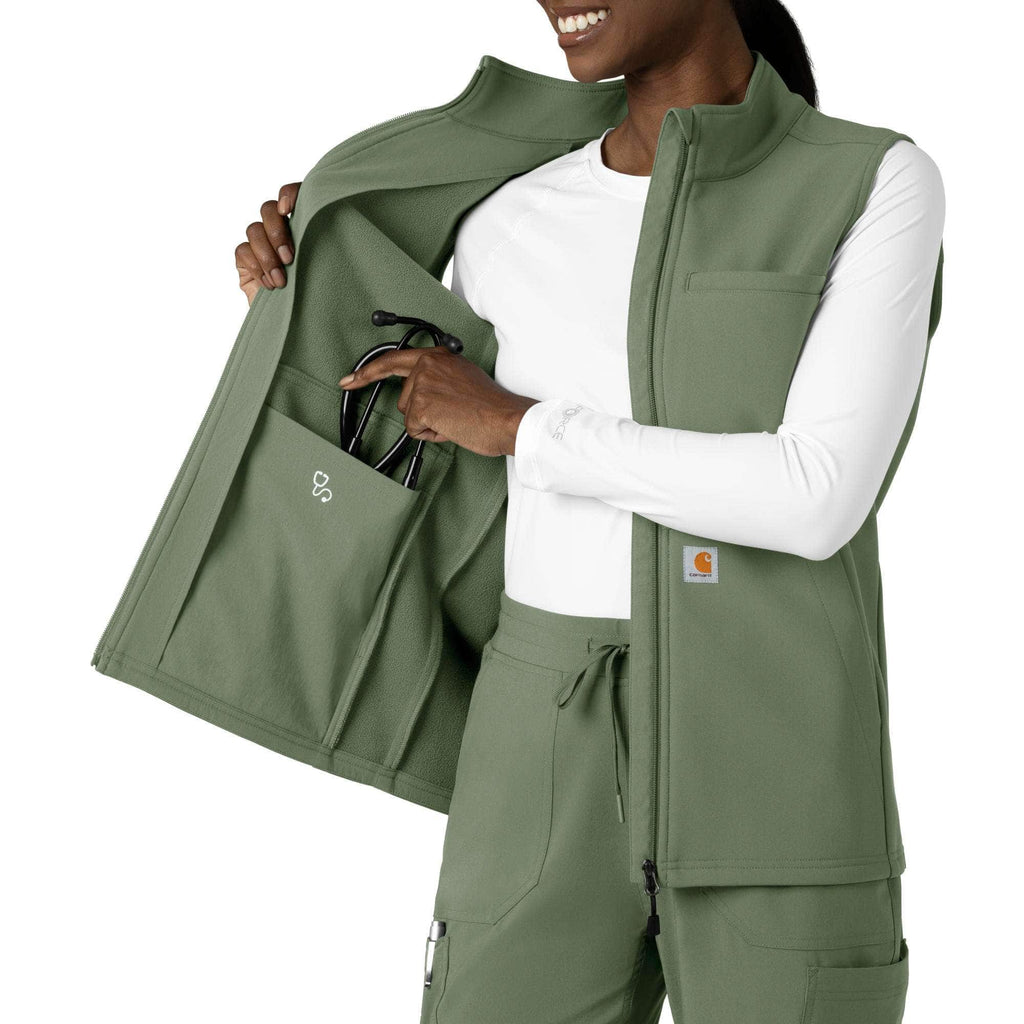 Women's rugged flex® bonded fleece scrub vest