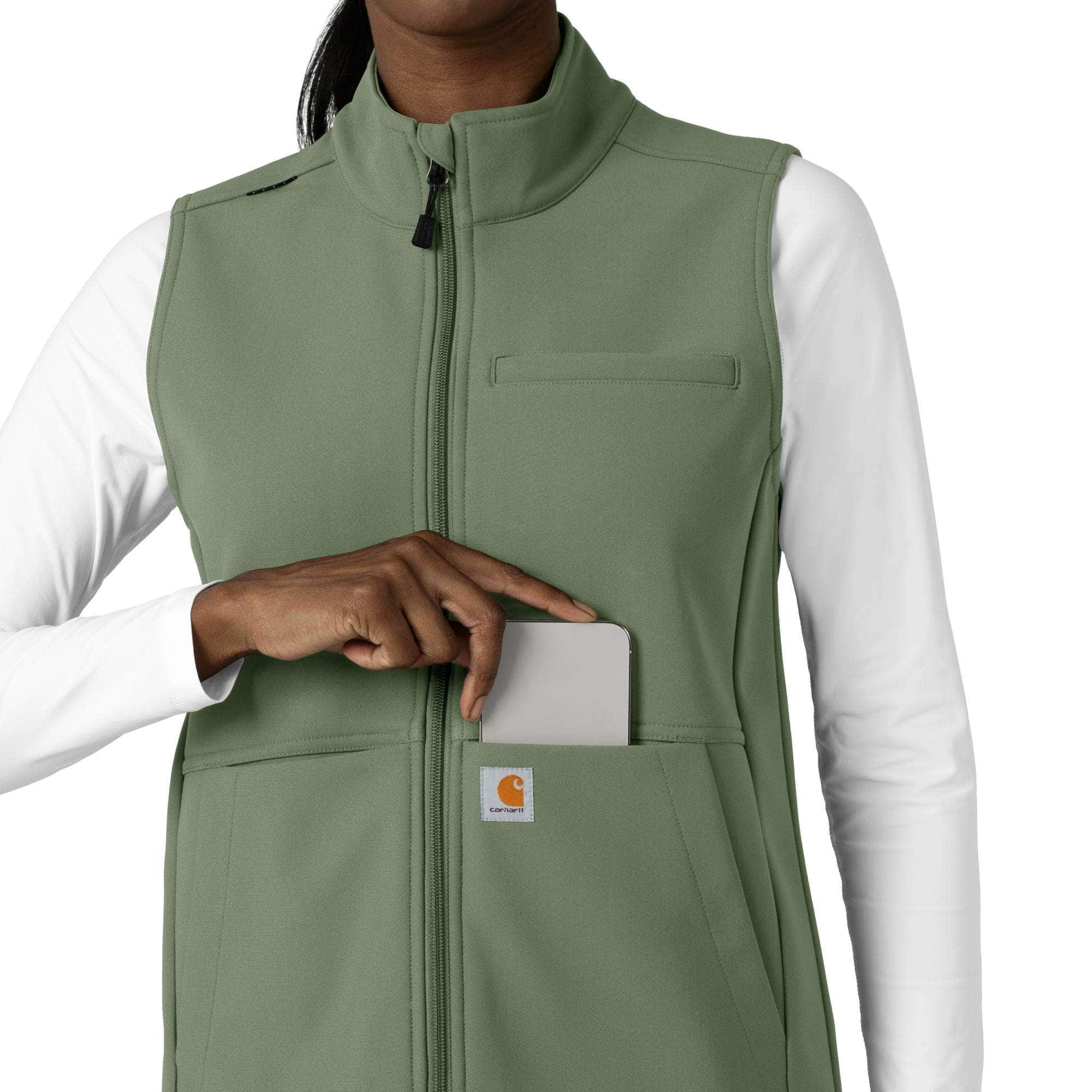 Women's rugged flex® bonded fleece scrub vest