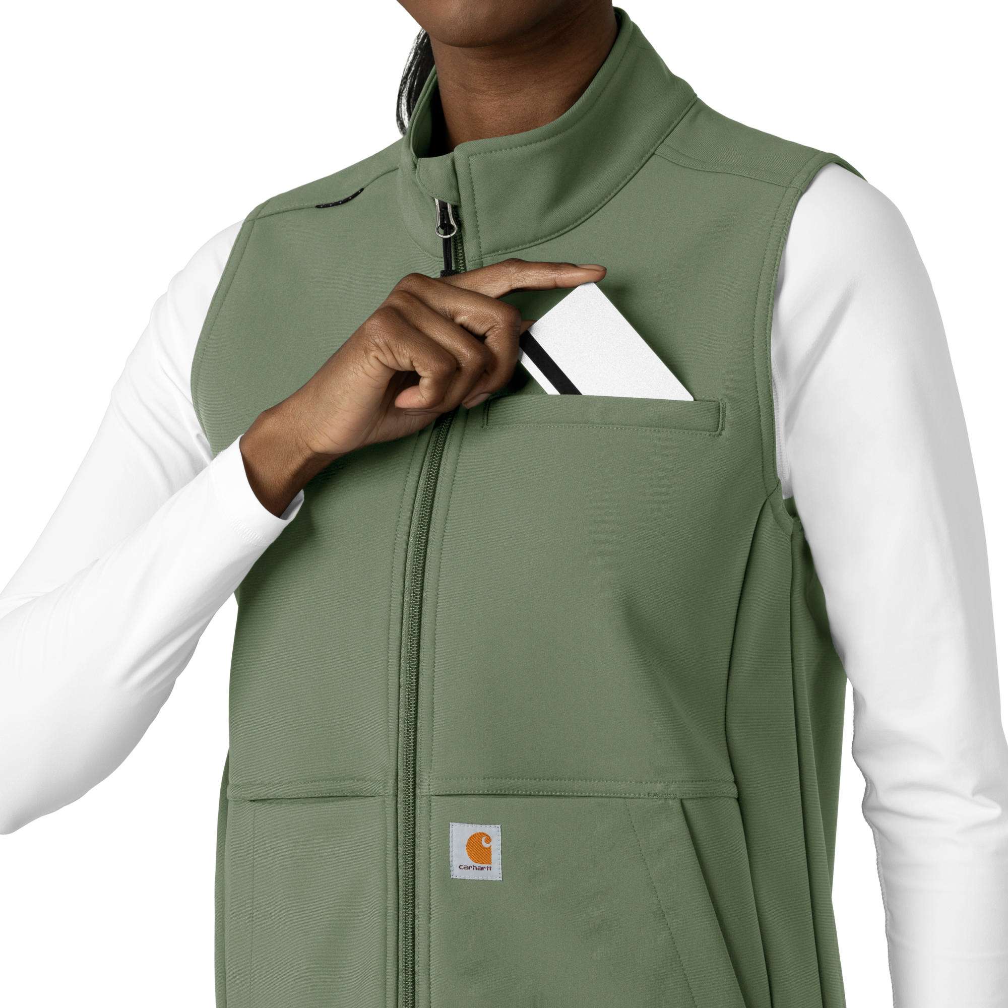 Women's rugged flex® bonded fleece scrub vest