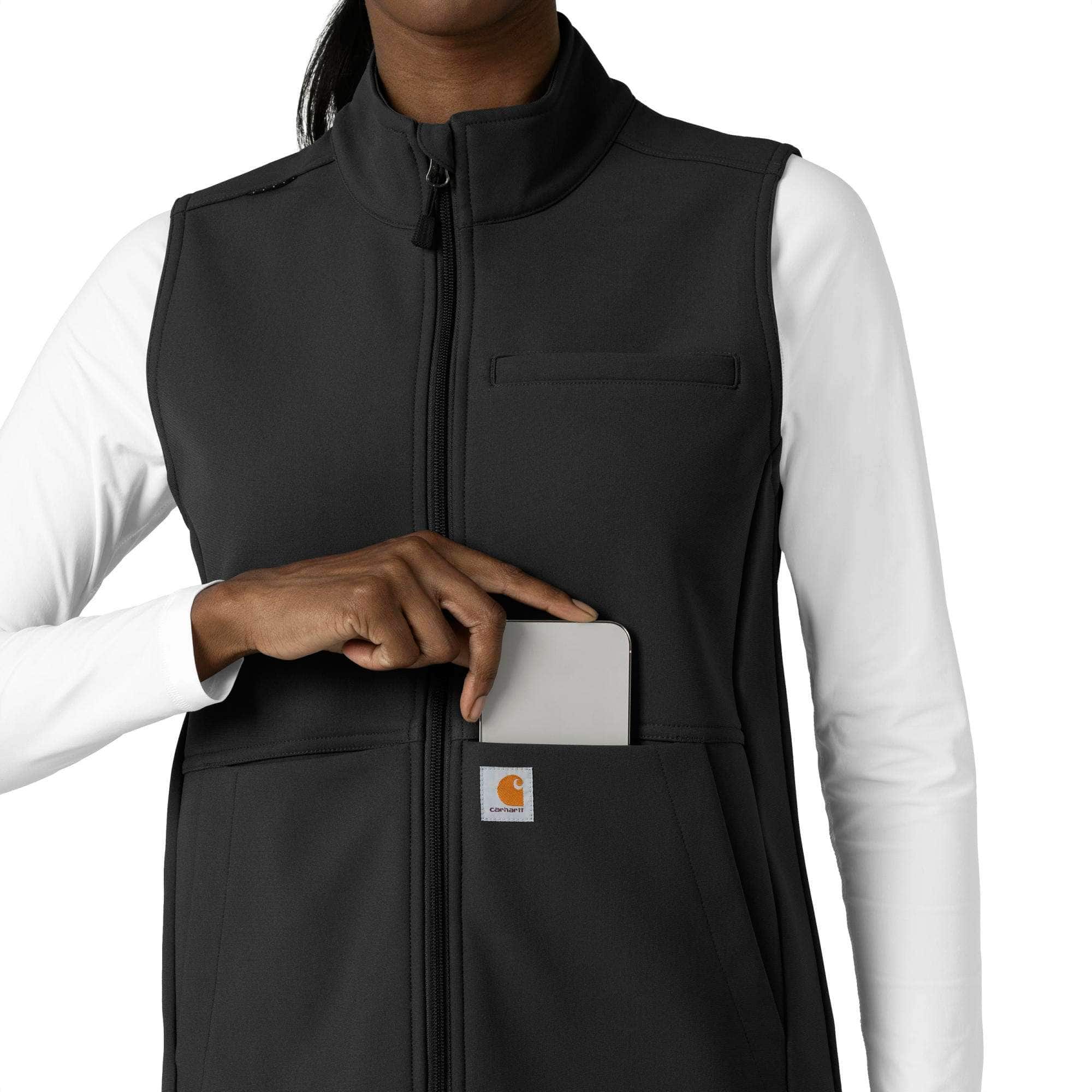 Women's rugged flex® bonded fleece scrub vest