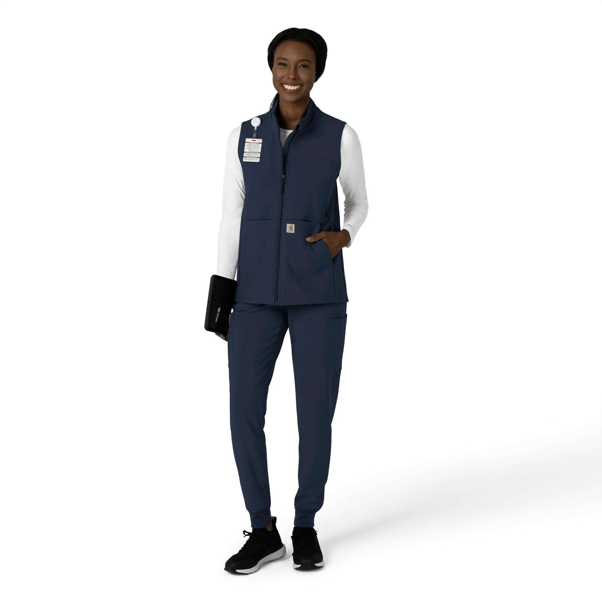 Women's rugged flex® bonded fleece scrub vest
