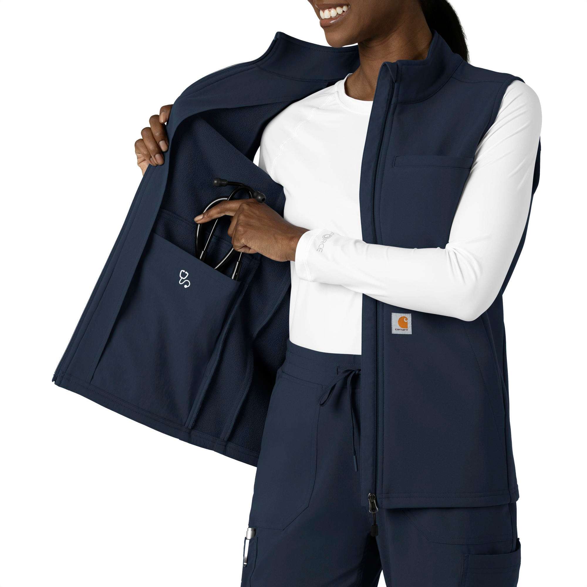 Women's rugged flex® bonded fleece scrub vest