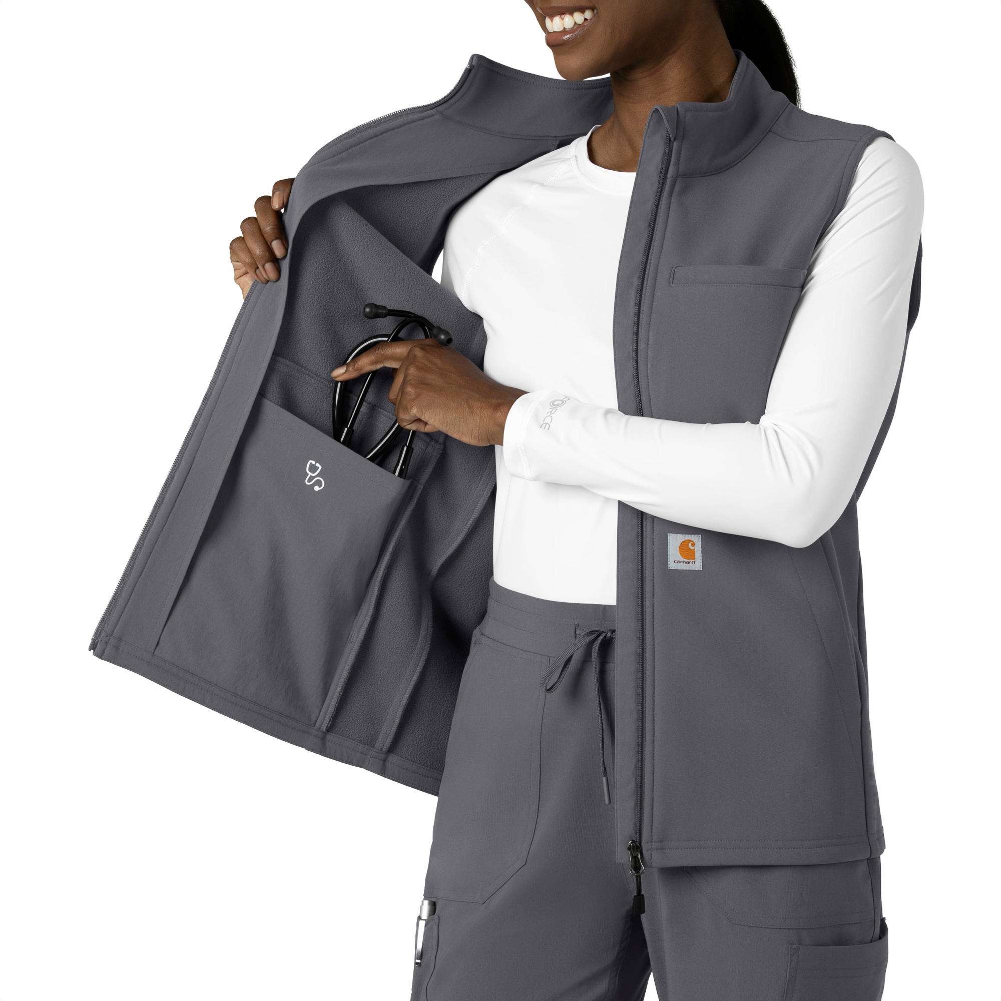 Women's rugged flex® bonded fleece scrub vest