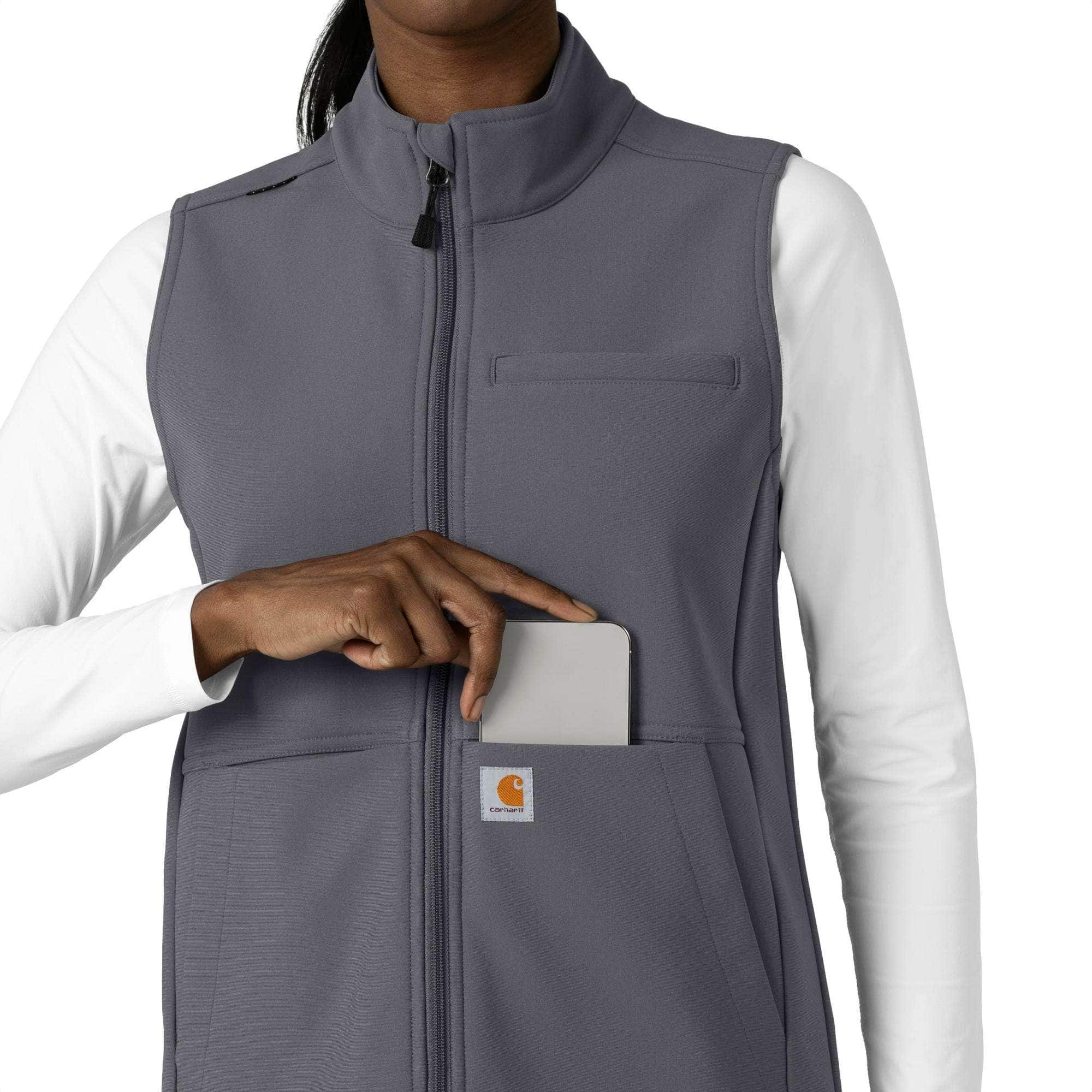 Women's rugged flex® bonded fleece scrub vest