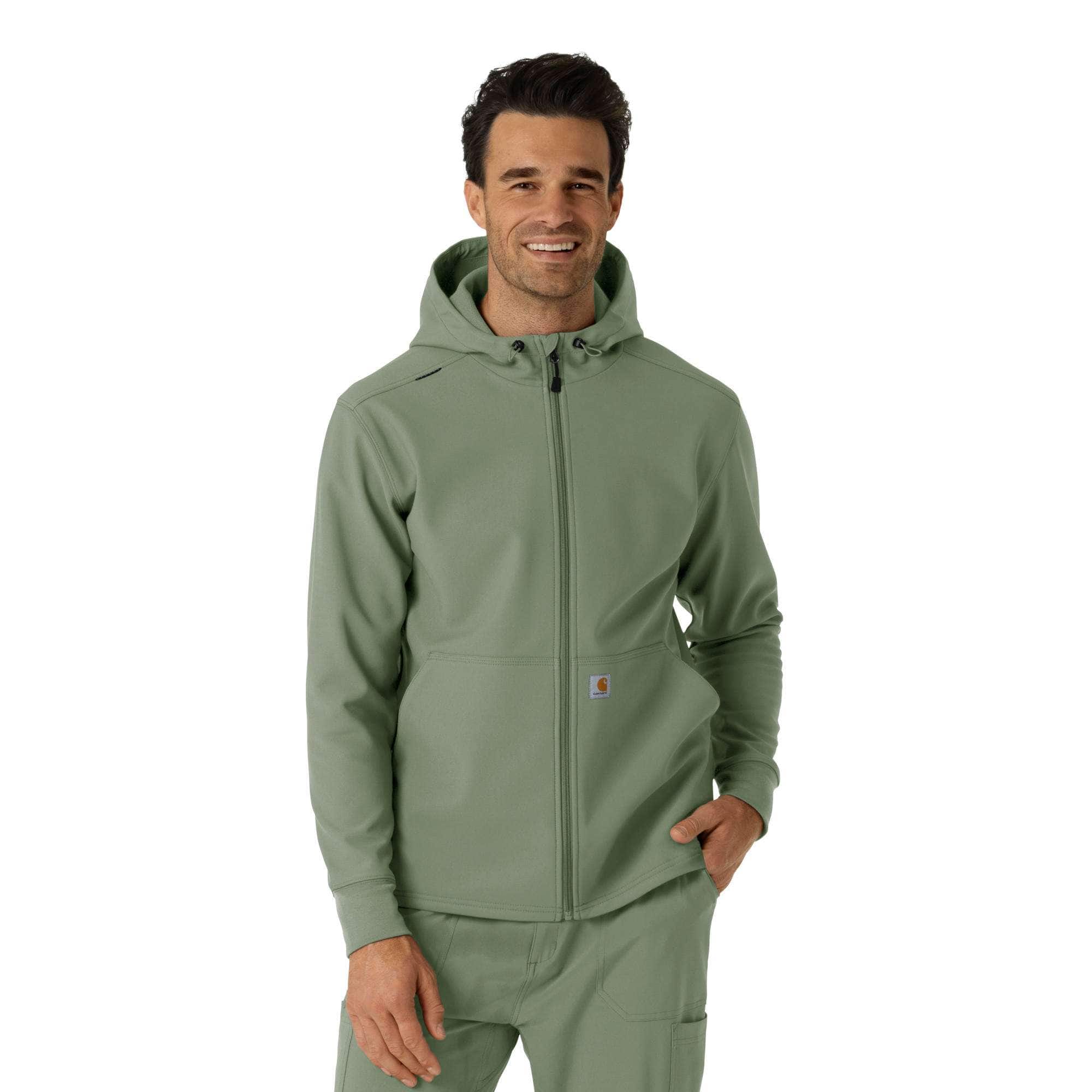 Bonded fleece scrub hoodie