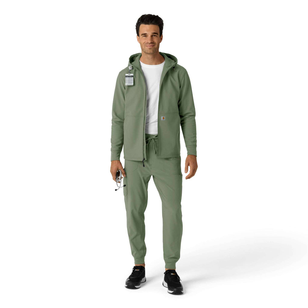 Bonded fleece scrub hoodie