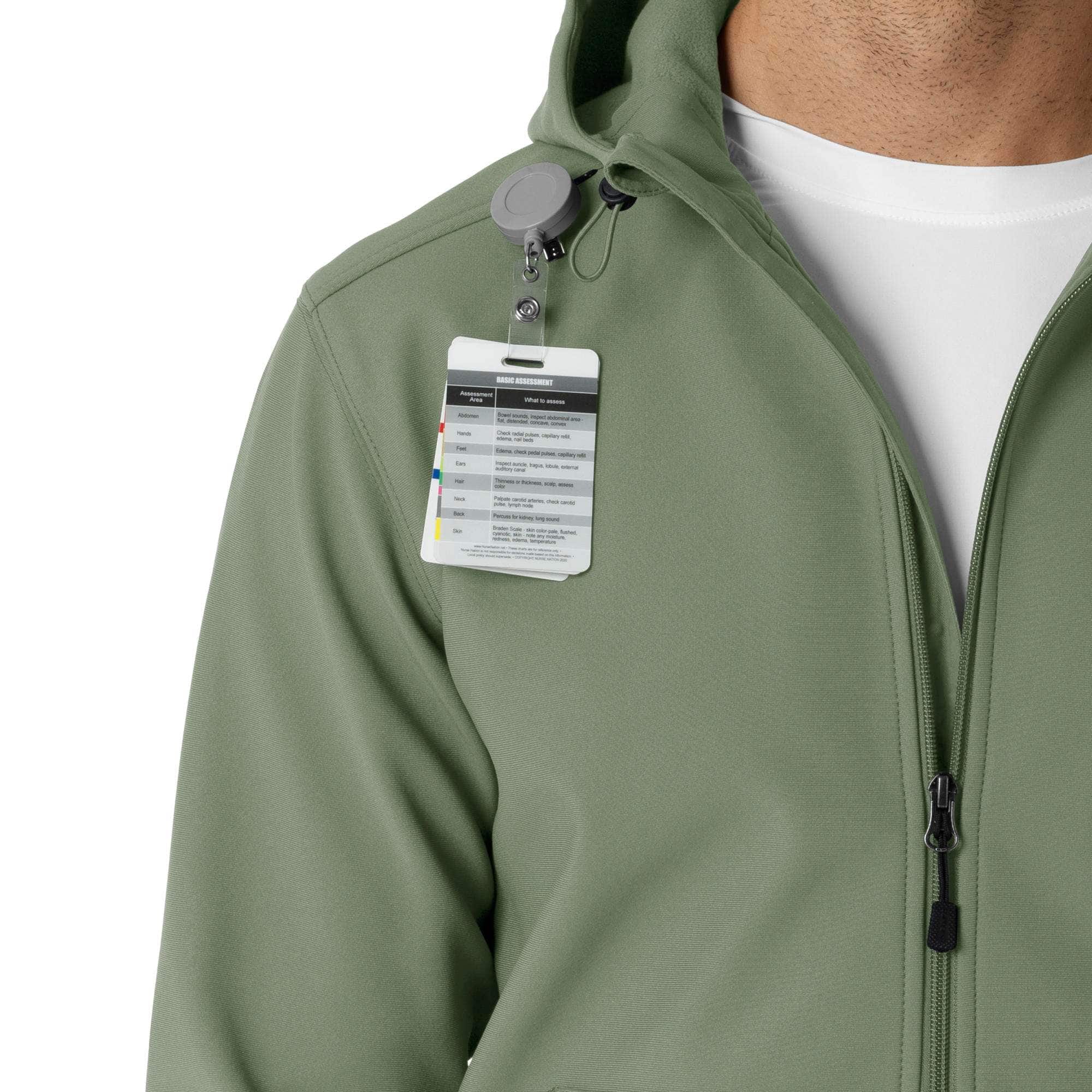 Bonded fleece scrub hoodie