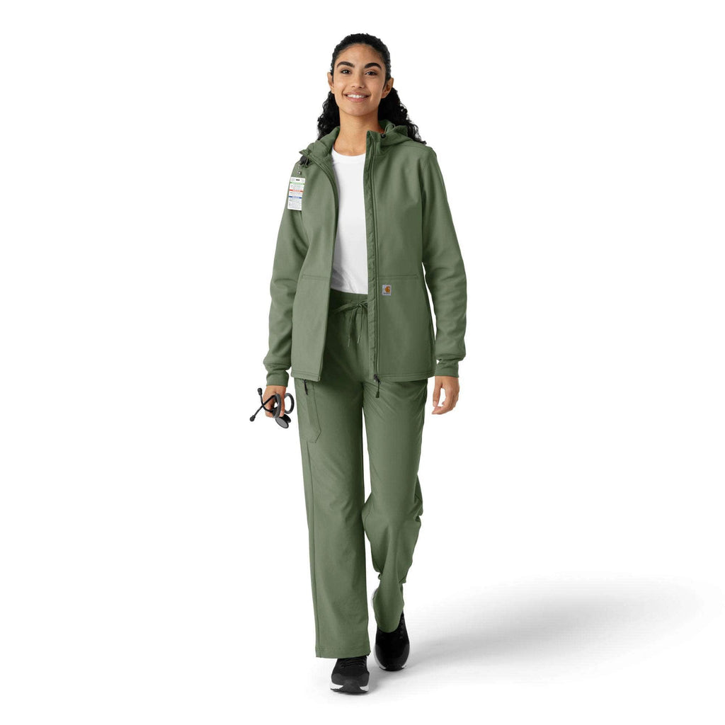 Women's bonded fleece scrub hoodie