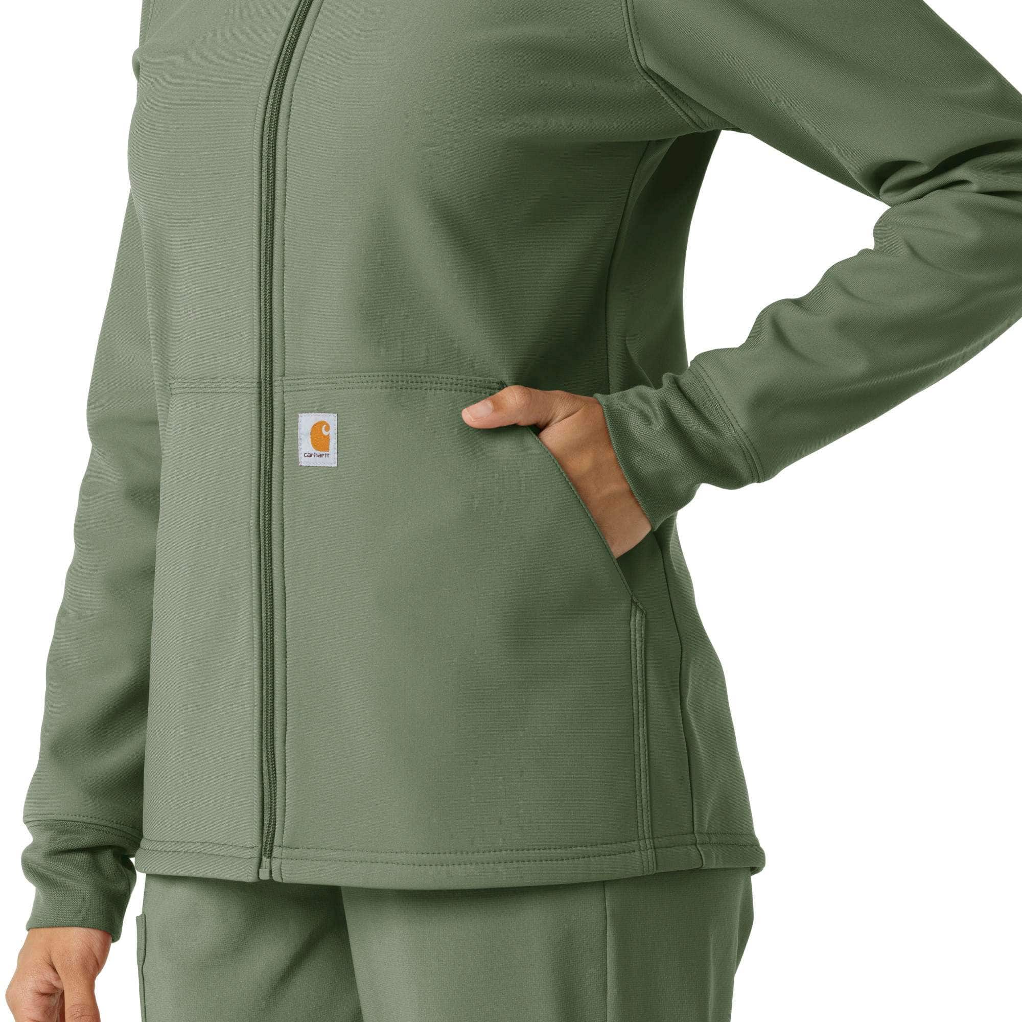 Women's bonded fleece scrub hoodie