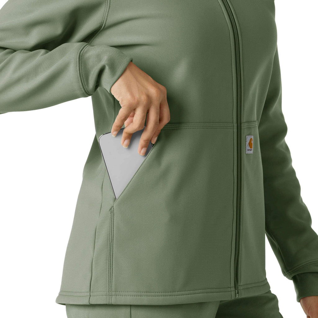 Women's bonded fleece scrub hoodie