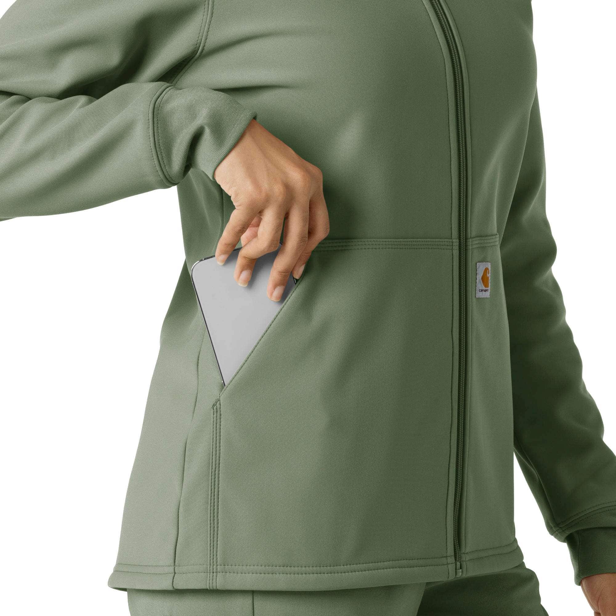 Women's bonded fleece scrub hoodie
