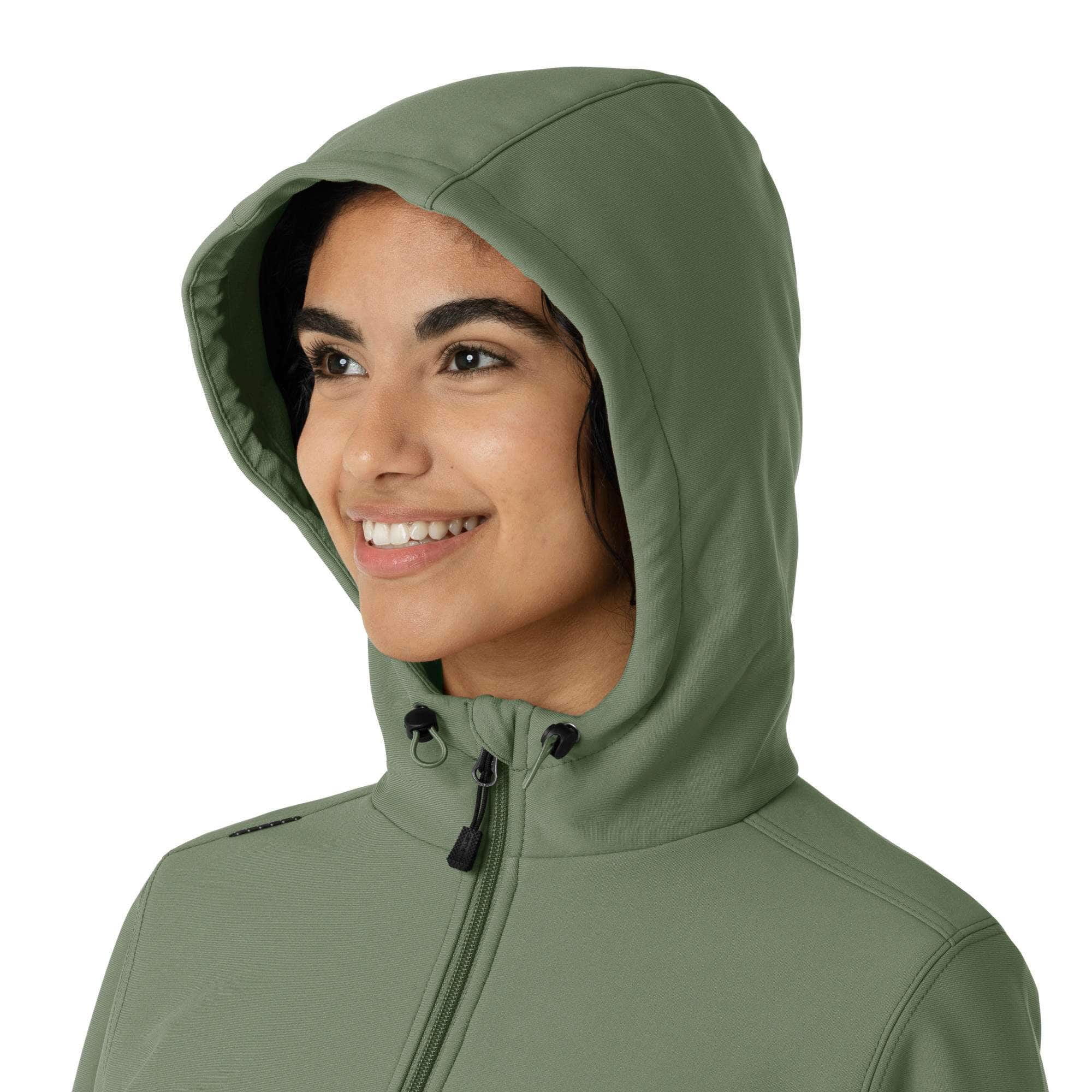 Women's bonded fleece scrub hoodie